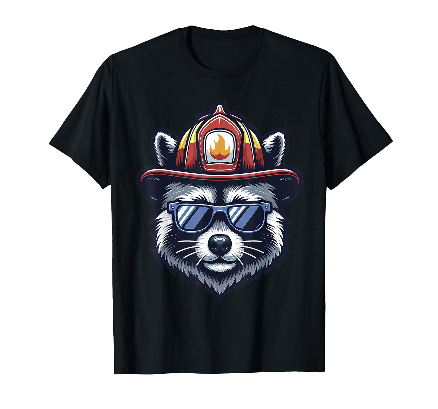 Firefighter Raccoon Funny Fire department T-Shirt