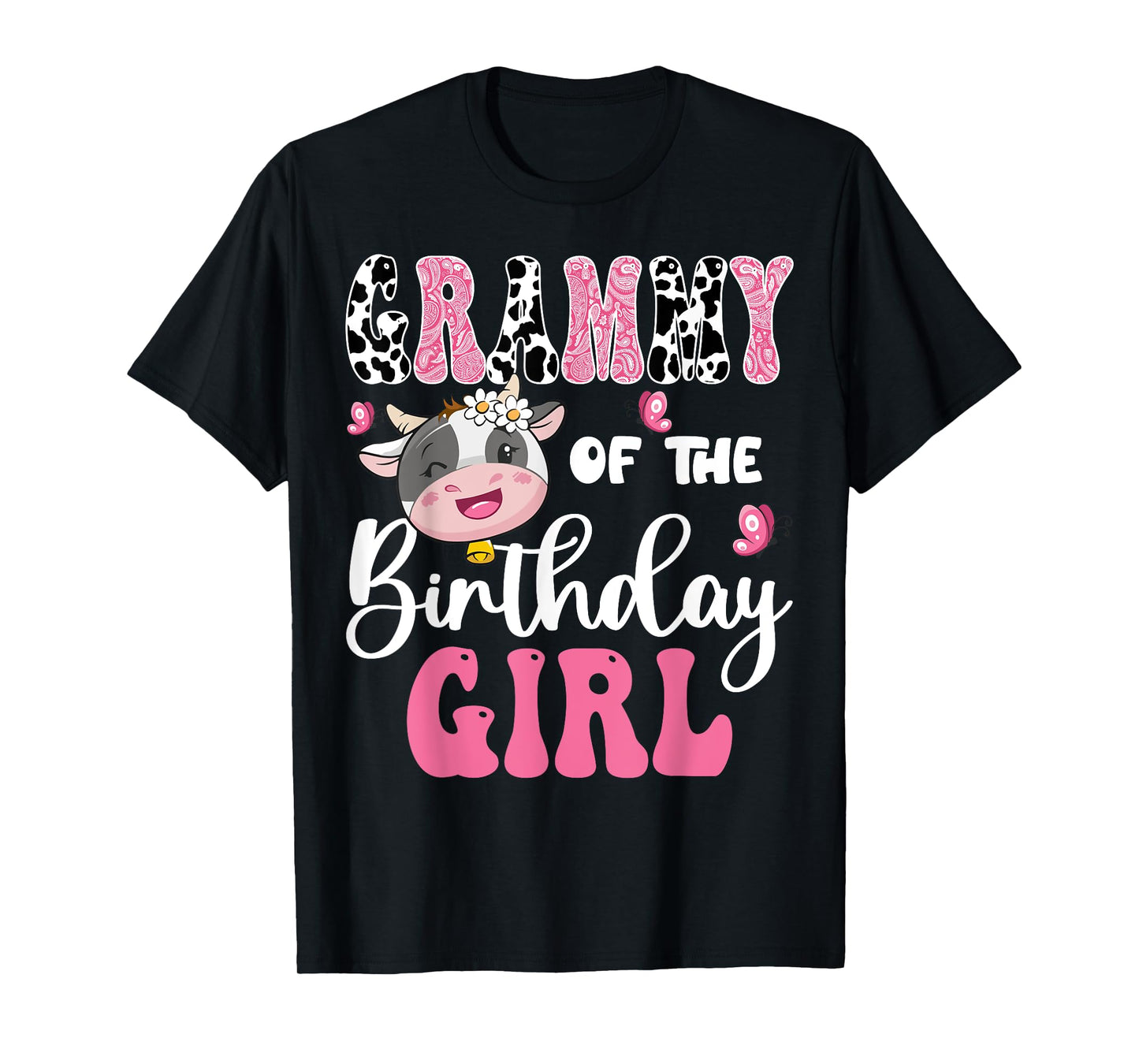 Grammy Of The Birthday Girl Farm Cow 1St Birthday Girl T-Shirt