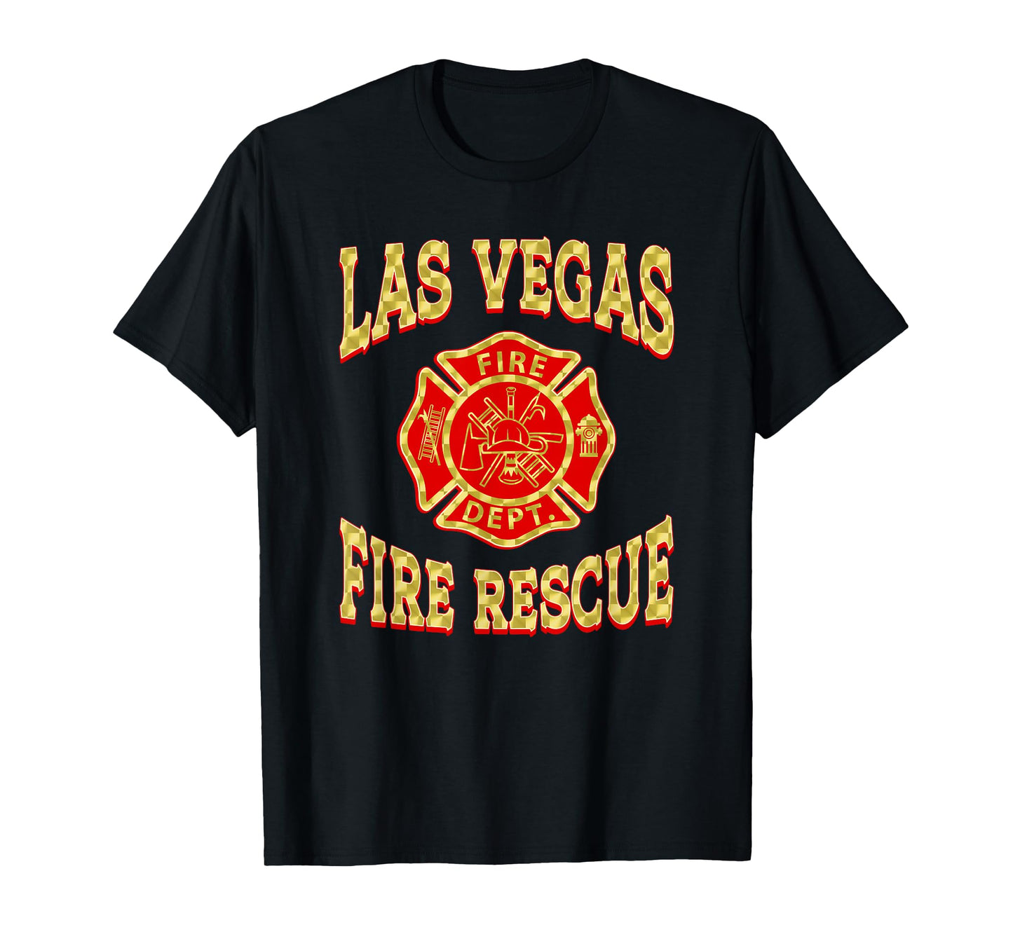 Retro Las Vegas Fire Department Flag Nevada Firefighter T-Shirt