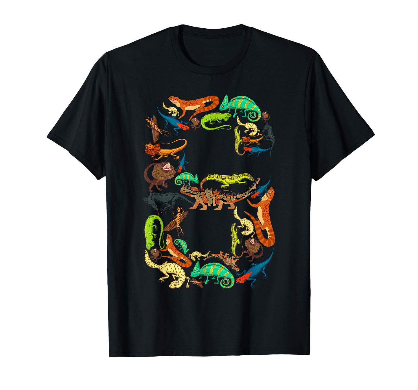 Kids 6th Birthday Reptiles Lizards Theme 6 Year Old Boys T-Shirt