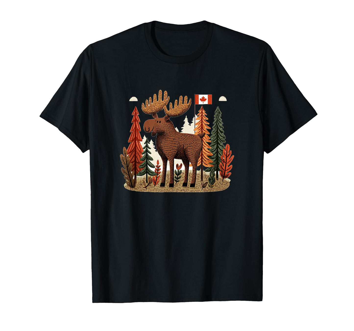 Patriotic Moose Costume with Canada Flag T-Shirt