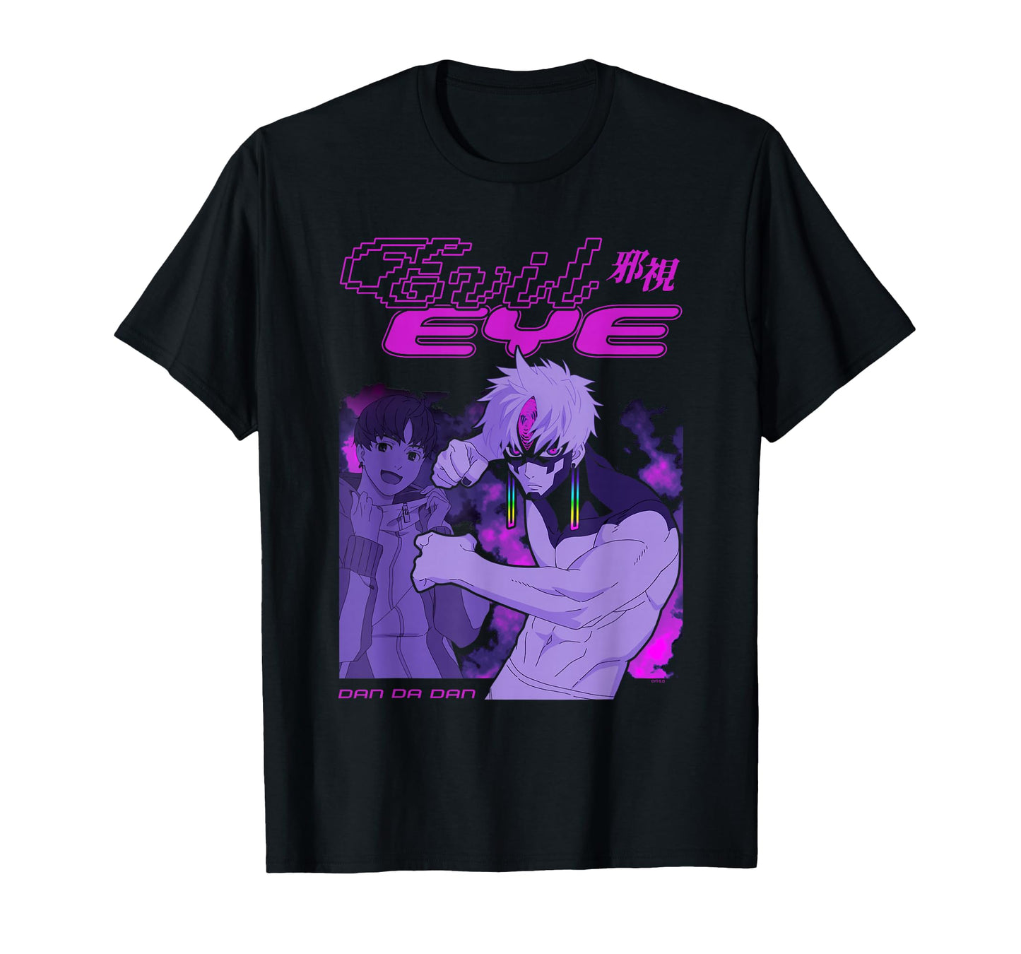 Dan Da Dan Evil Eye Jiji Neon Rave Y2K Anime T-Shirt