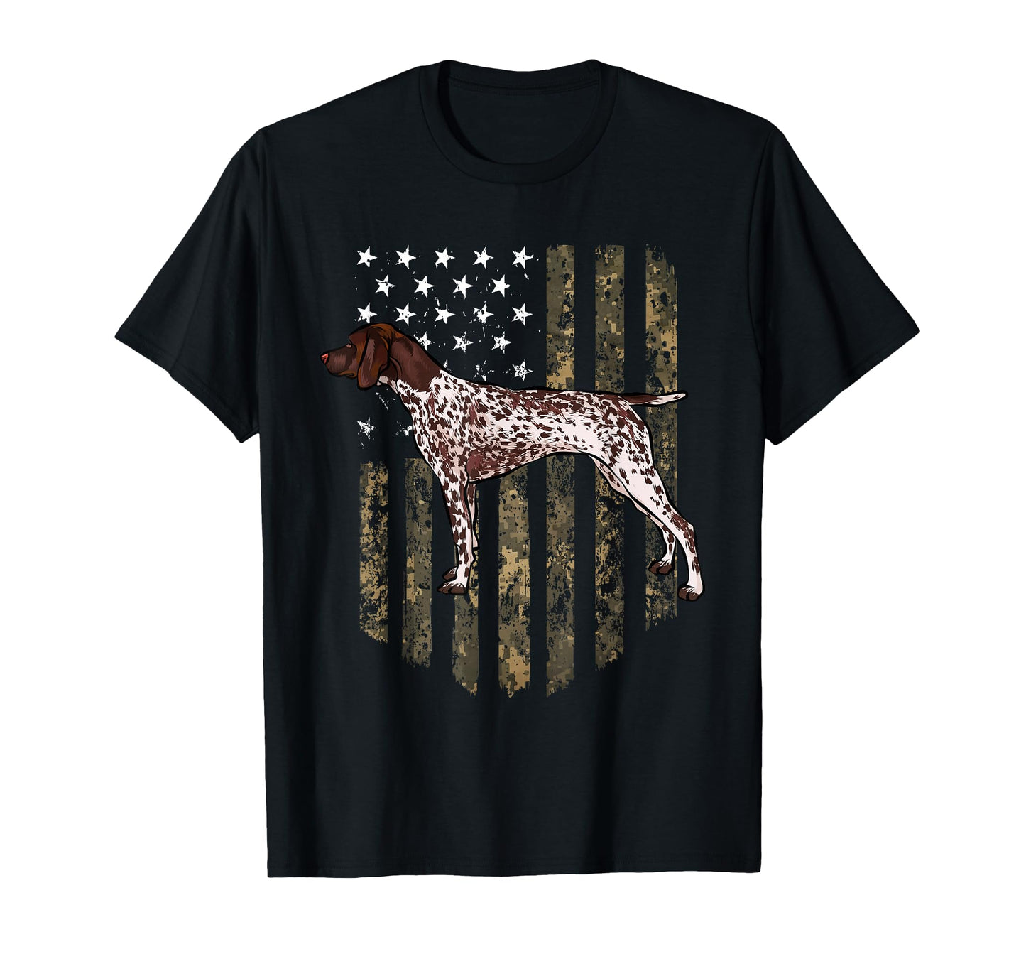 Camo American Flag German Shorthaired Pointer 4th of July T-Shirt