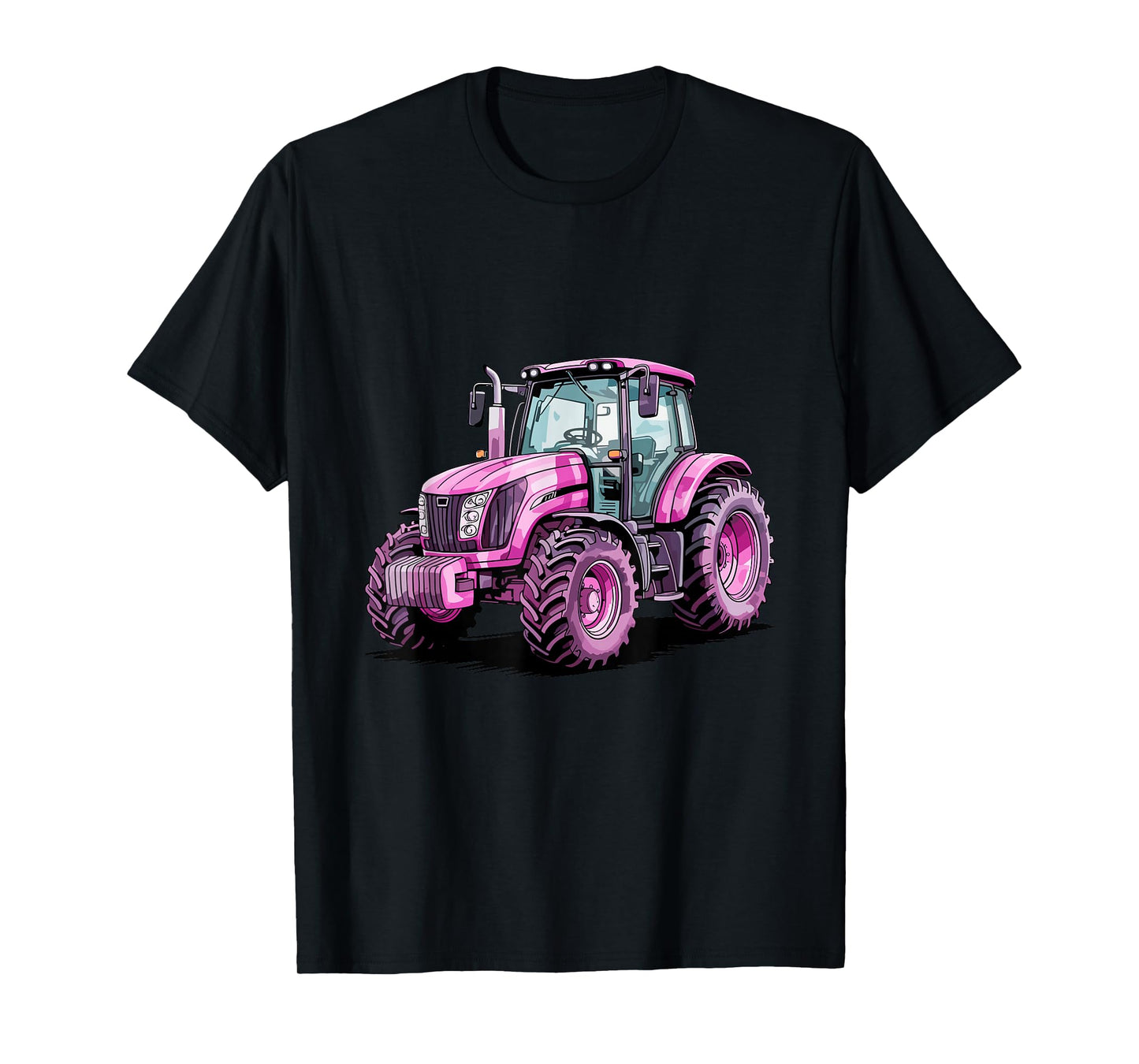 Watercolor Pink Tractor Farm Farmer Girl Women T-Shirt