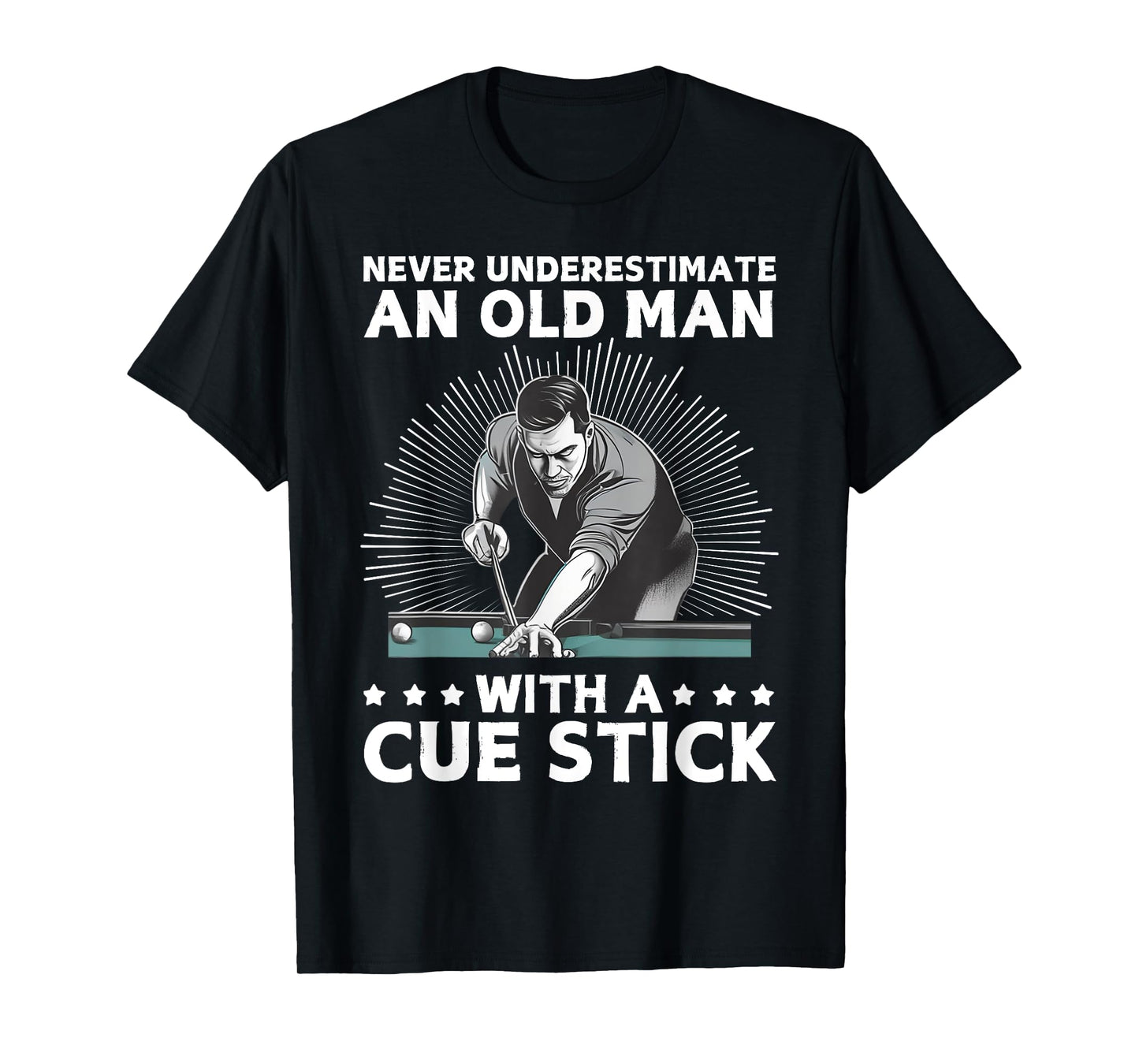 Best Pool Art For Men Grandpa Billiard Player Pool Lover T-Shirt