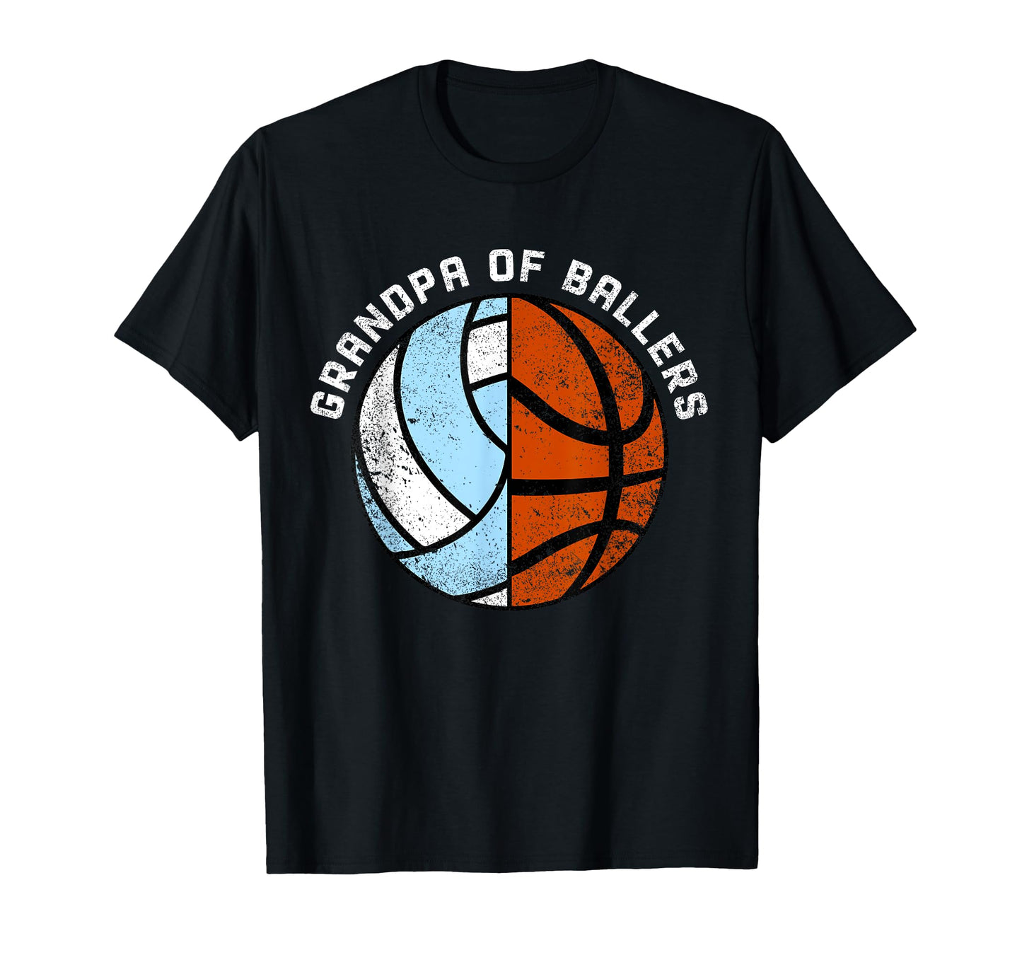 Grandpa Of Ballers Funny Volleyball Basketball Grandpa T-Shirt