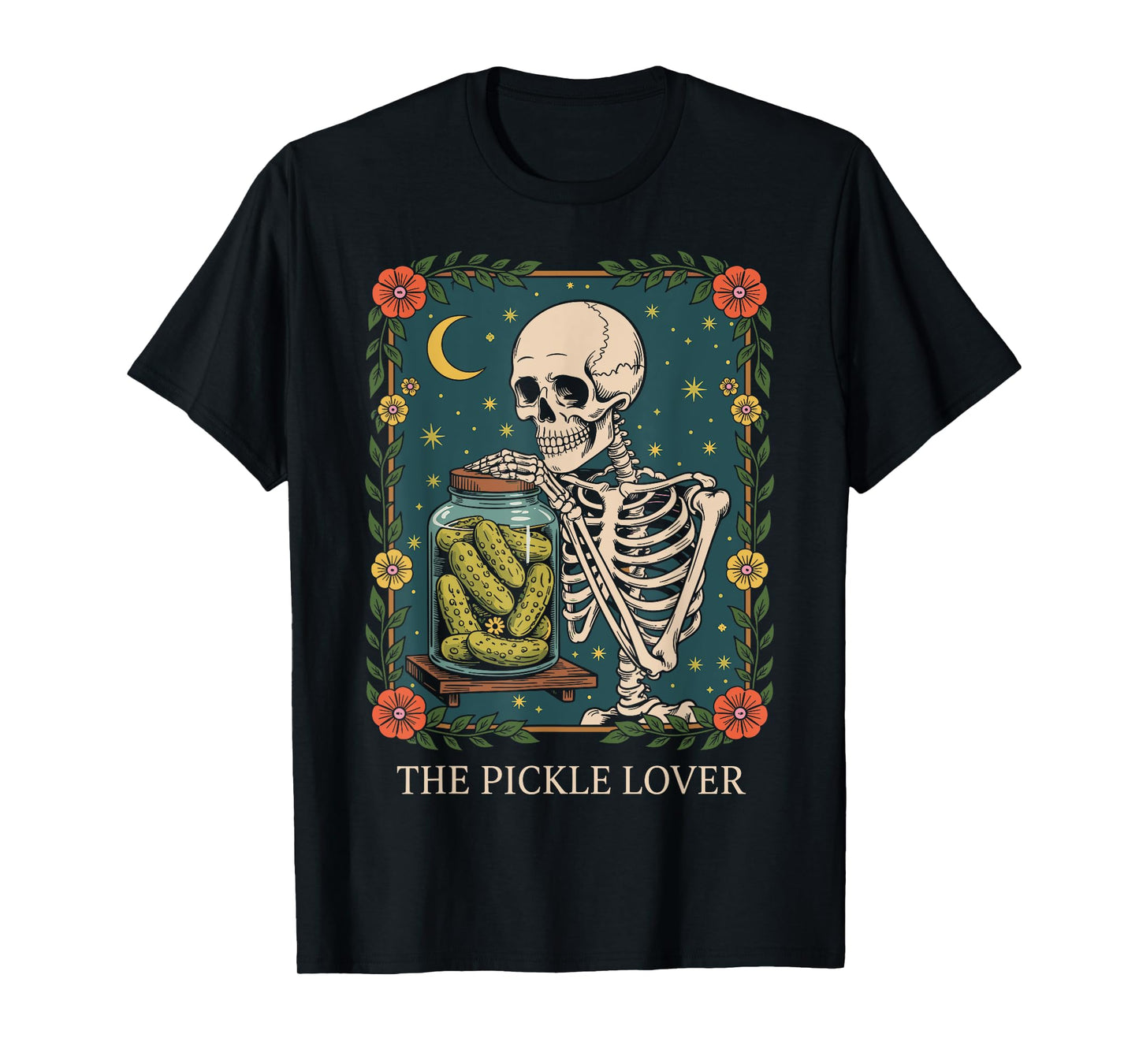 The Pickle Lover Tarot Card Skeleton T-Shirt