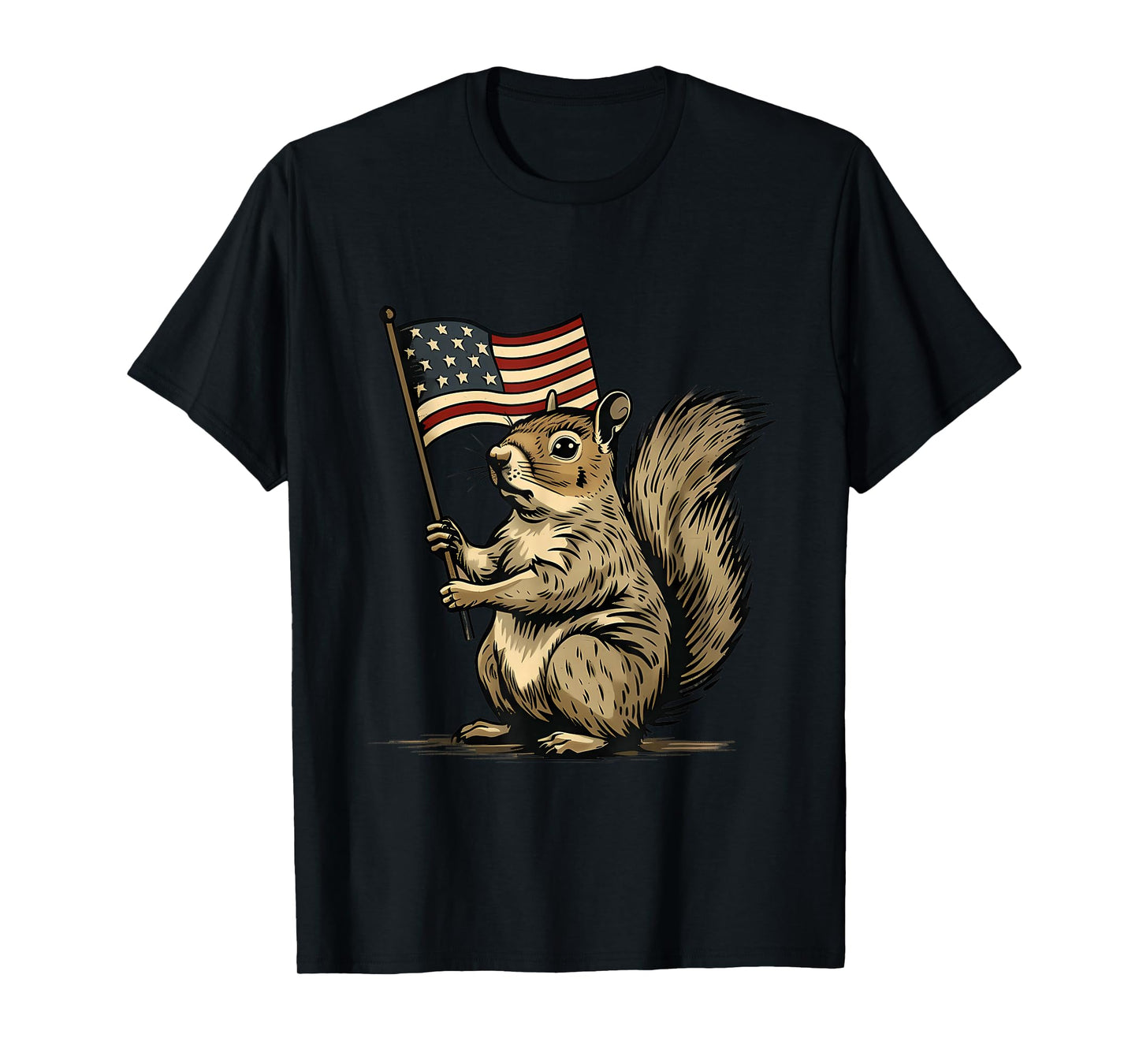 Fourth Of July 4th Of July Patriotic American Flag Squirrel T-Shirt