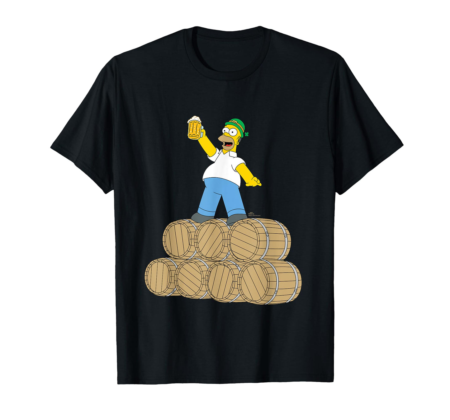 NEW The Simpsons St. Patrick's Day Homer Duff Beer Barrels T-Shirt