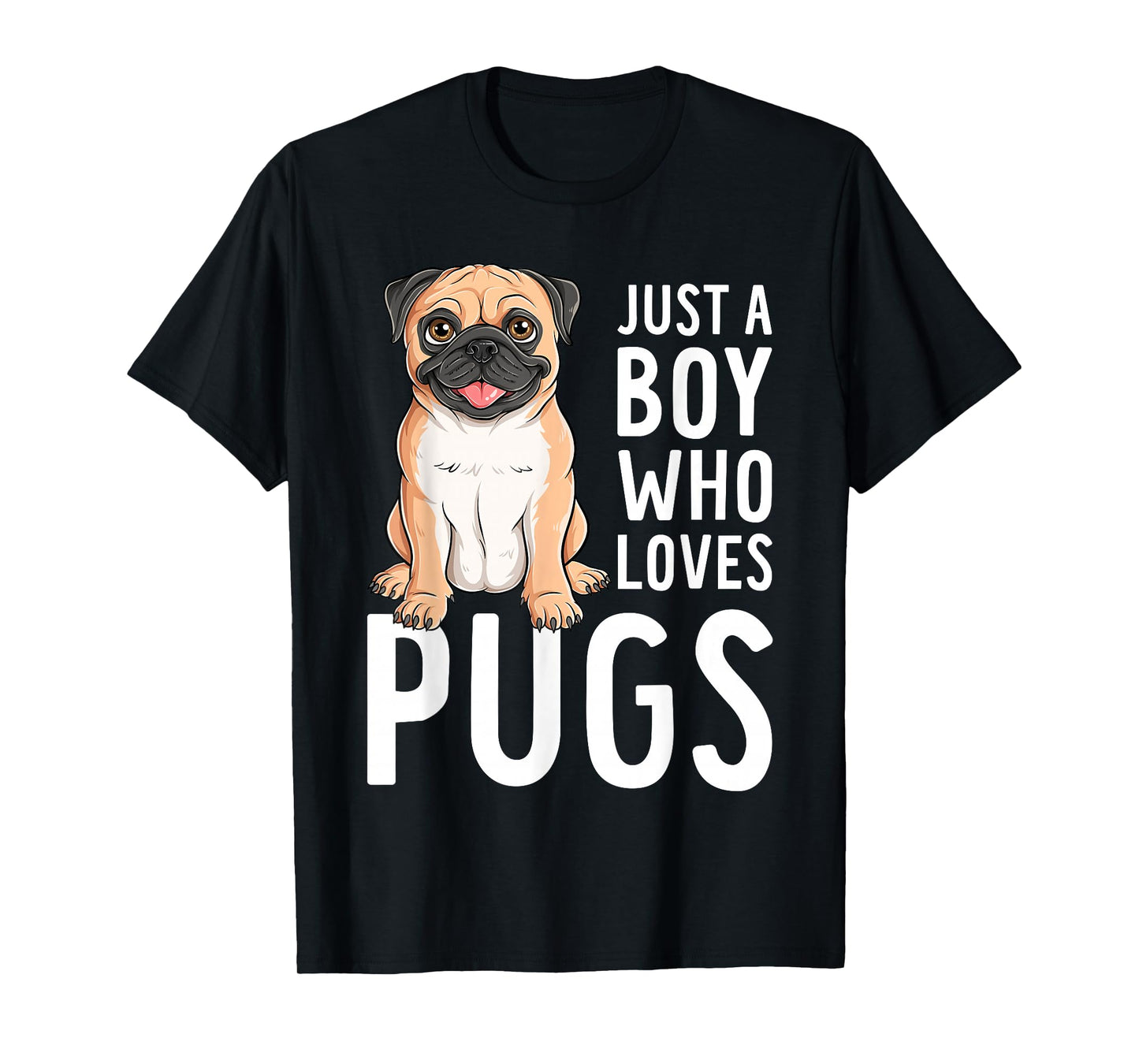 Just A Boy Who Loves Pugs Cool Pug Boys Kids T-Shirt