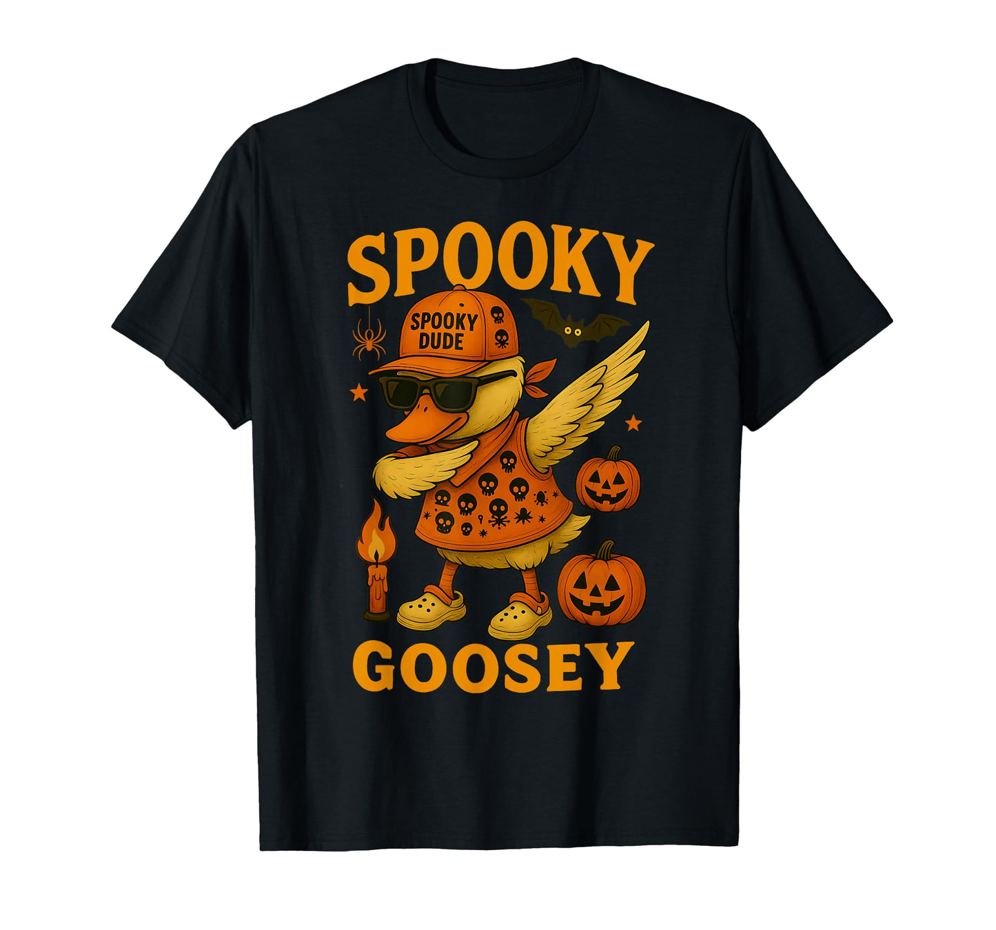 HUGvyn Halloween Spooky Goosey Halloween Silly Goose Dab T-Shirt