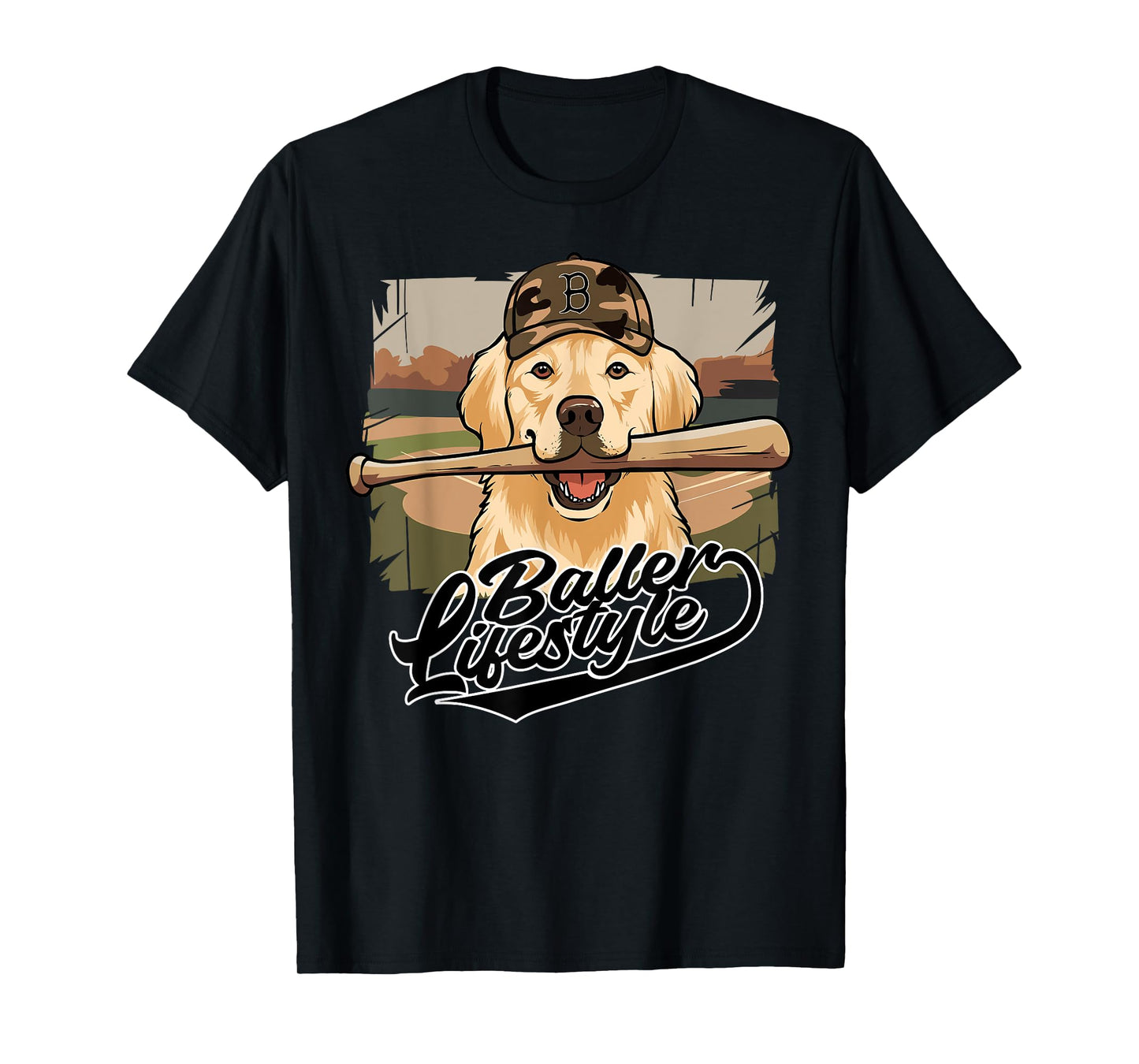 Golden Retrieve Dog Baseball Lifestyle Ice Cream Drip Boy T-Shirt