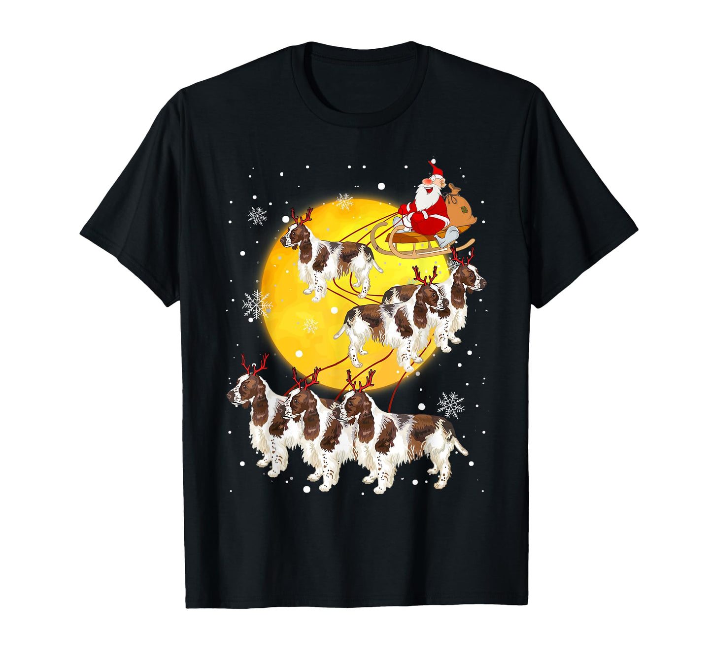 English Springer Spaniel Reindeer Christmas Dog Lover Gifts T-Shirt