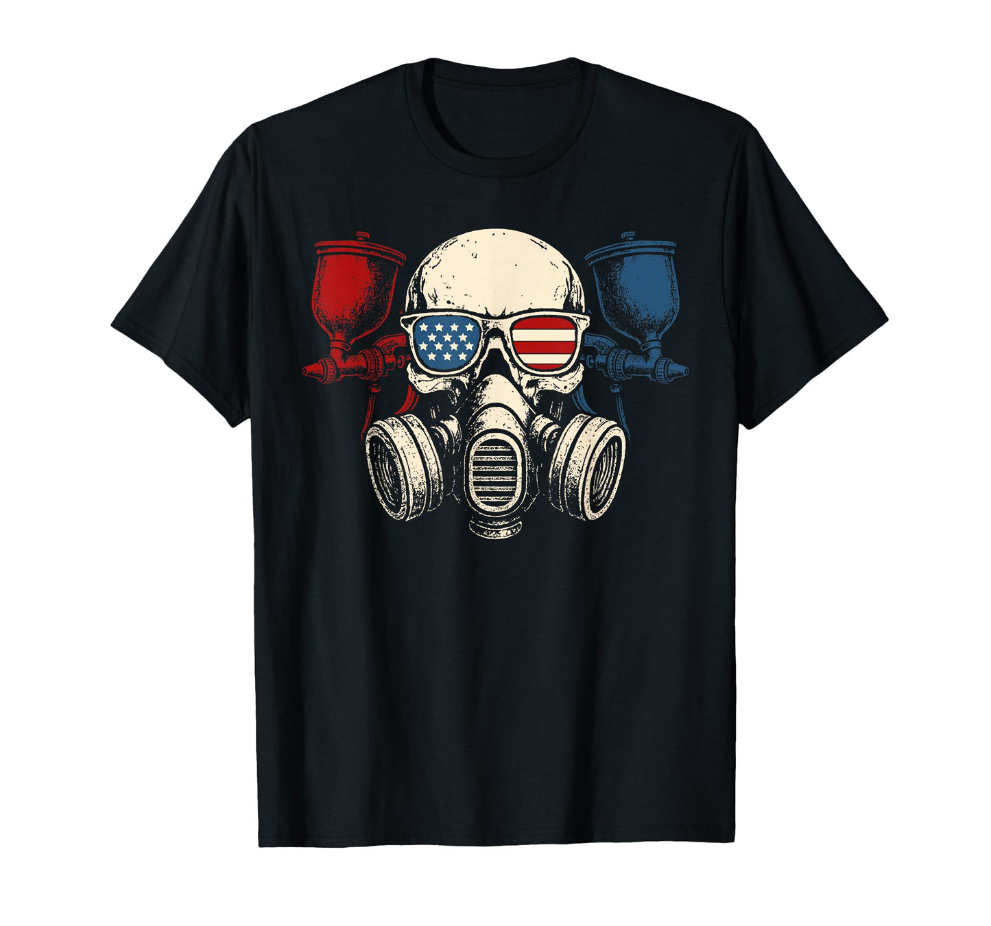 Skull Spray Paint Patriotic Automotive Car Painter T-Shirt