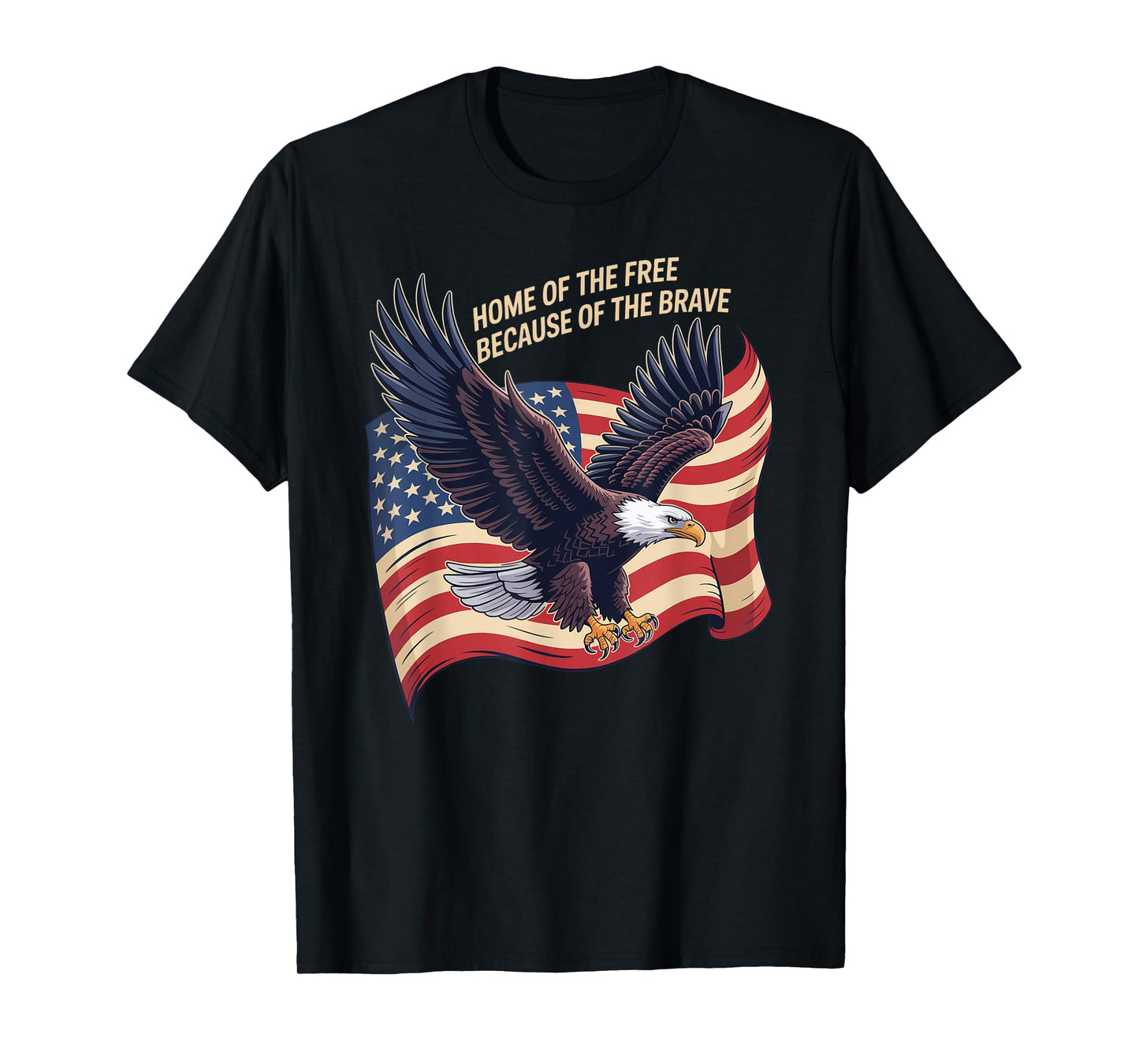 Home of the Free Because of the Brave Eagle Veteran Day T-Shirt