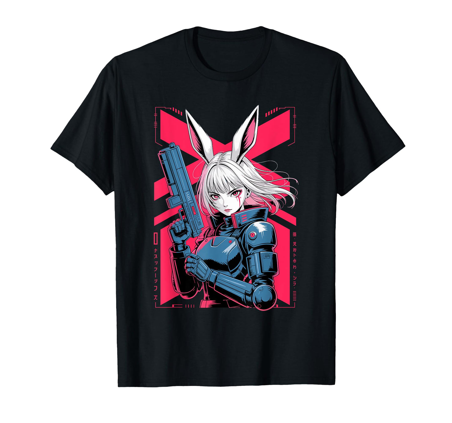 Bunny Girl Techwear Harajuku Anime Manga Cyberpunk Aesthetic T-Shirt