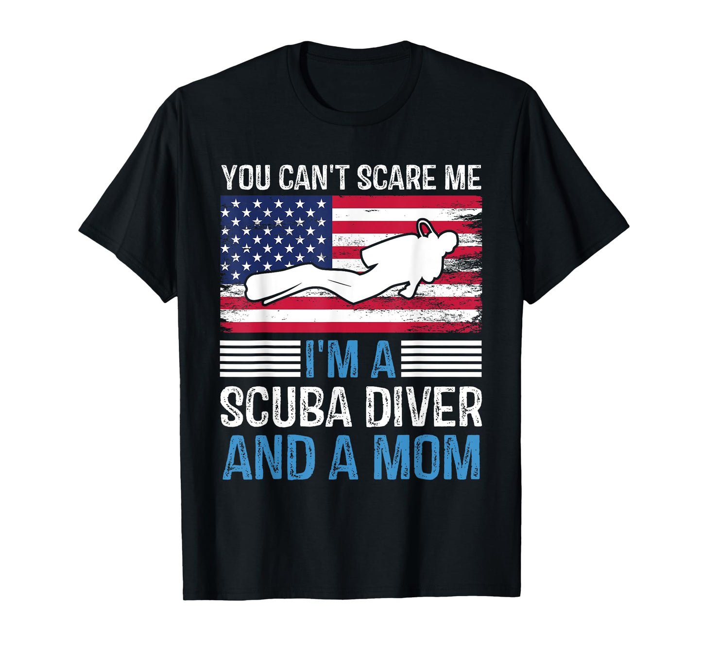Divers Scuba Diving Mask Snorkel Fins American Flag USA Tee Women Kids Men T-Shirt