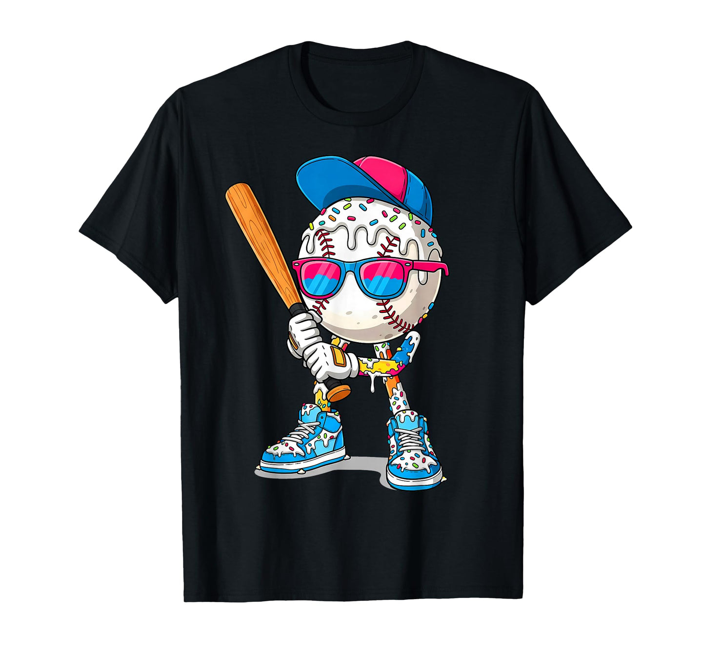 Funny Football Drip for Boys Kids Youth Dripping Ice Cream T-Shirt