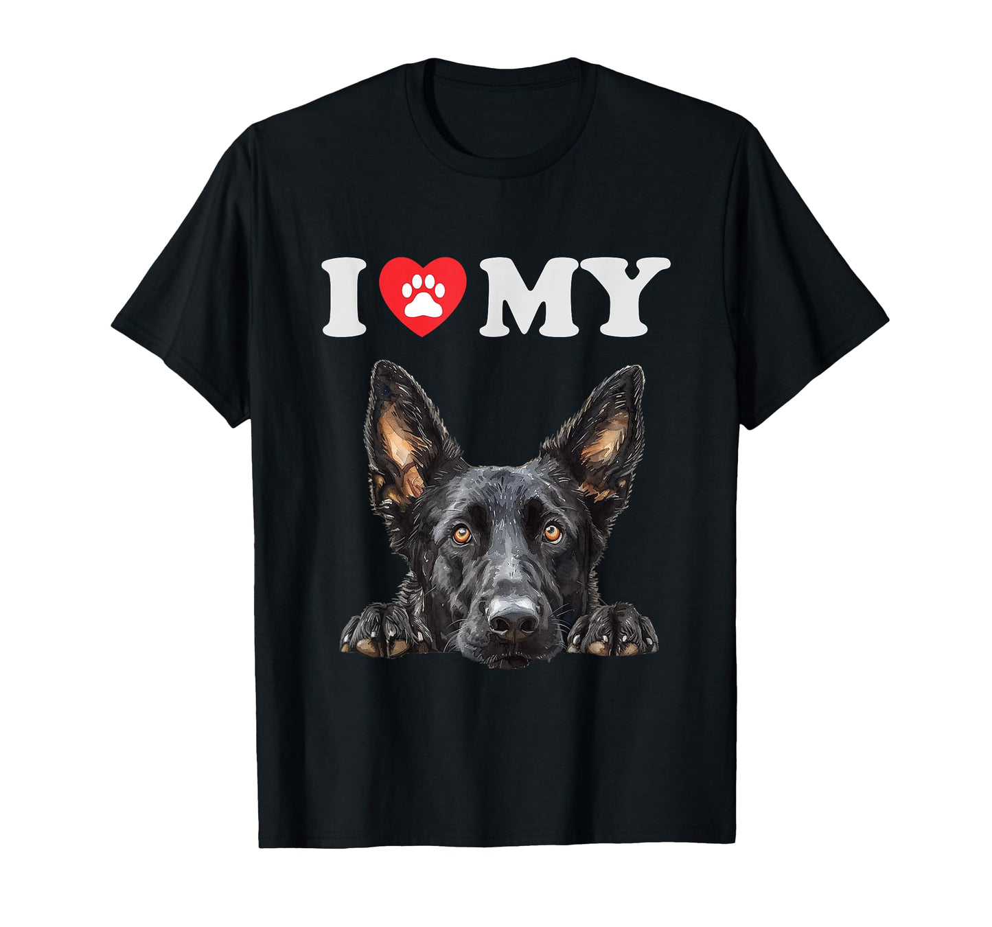 Dutch Shepherd I Heart My Dog Funny Dog Lover T-Shirt