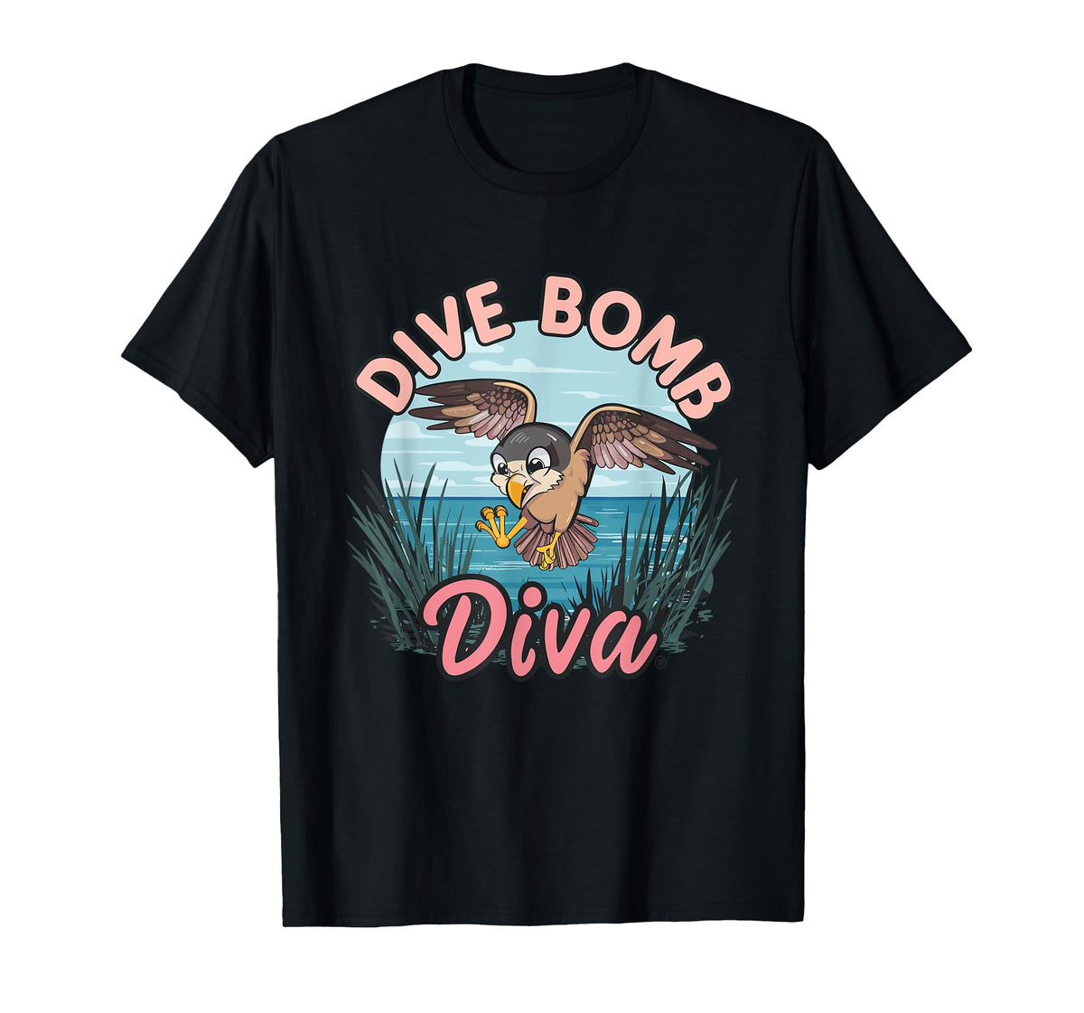 Falcon Dive Bomb Diva Hilarious Bird Pun T-Shirt