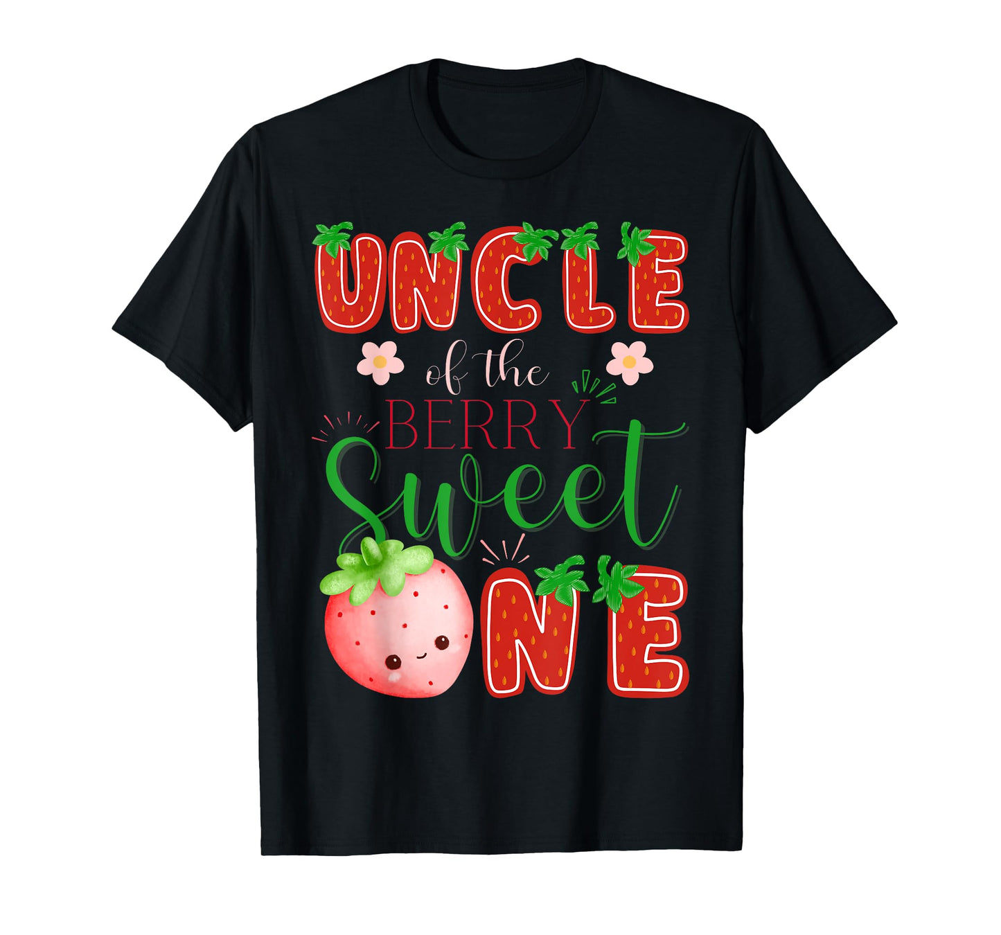 Uncle Of The Berry Sweet One 1St Birthday Strawberry T-Shirt