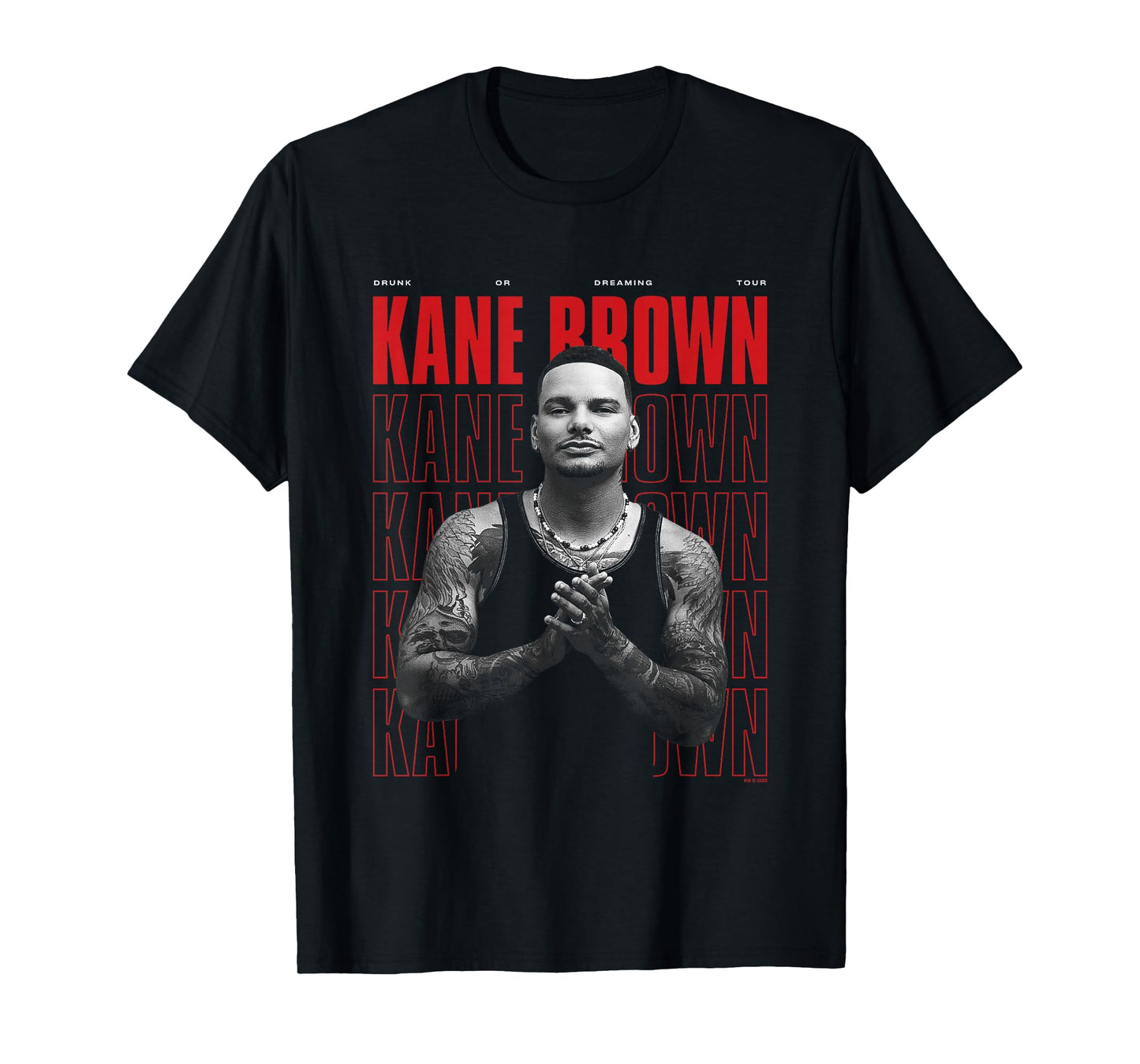 Kane Brown Drunk Or Dreaming Tour Stack Big Chest Poster T-Shirt