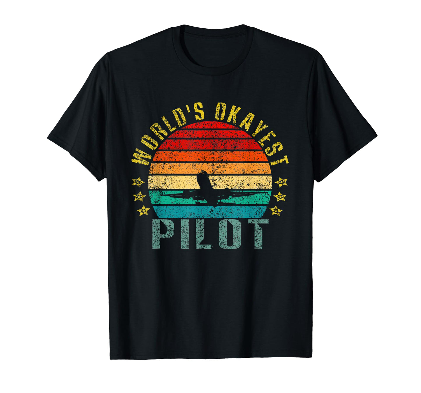 World's Okayest Pilot Funny Retro T-Shirt