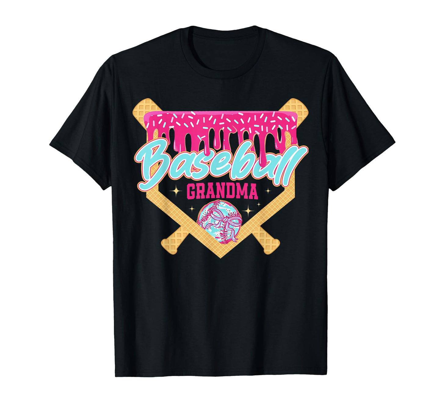 Baseball Grandma Drip Ice Cream Baseball Season Mother's Day T-Shirt