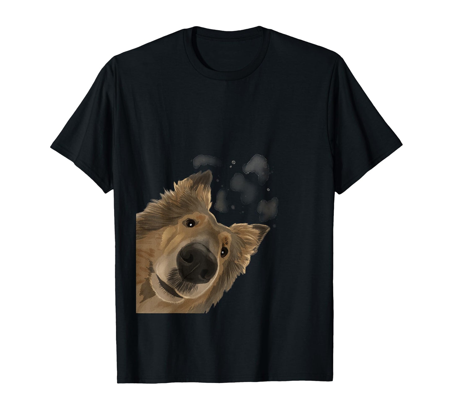 Rough Collie Gifts Funny Curious Dog T-Shirt, Men's Unisex Adults, Black, Short Sleeve, Classic Fit, Cotton Polyester, Novelty T-Shirt