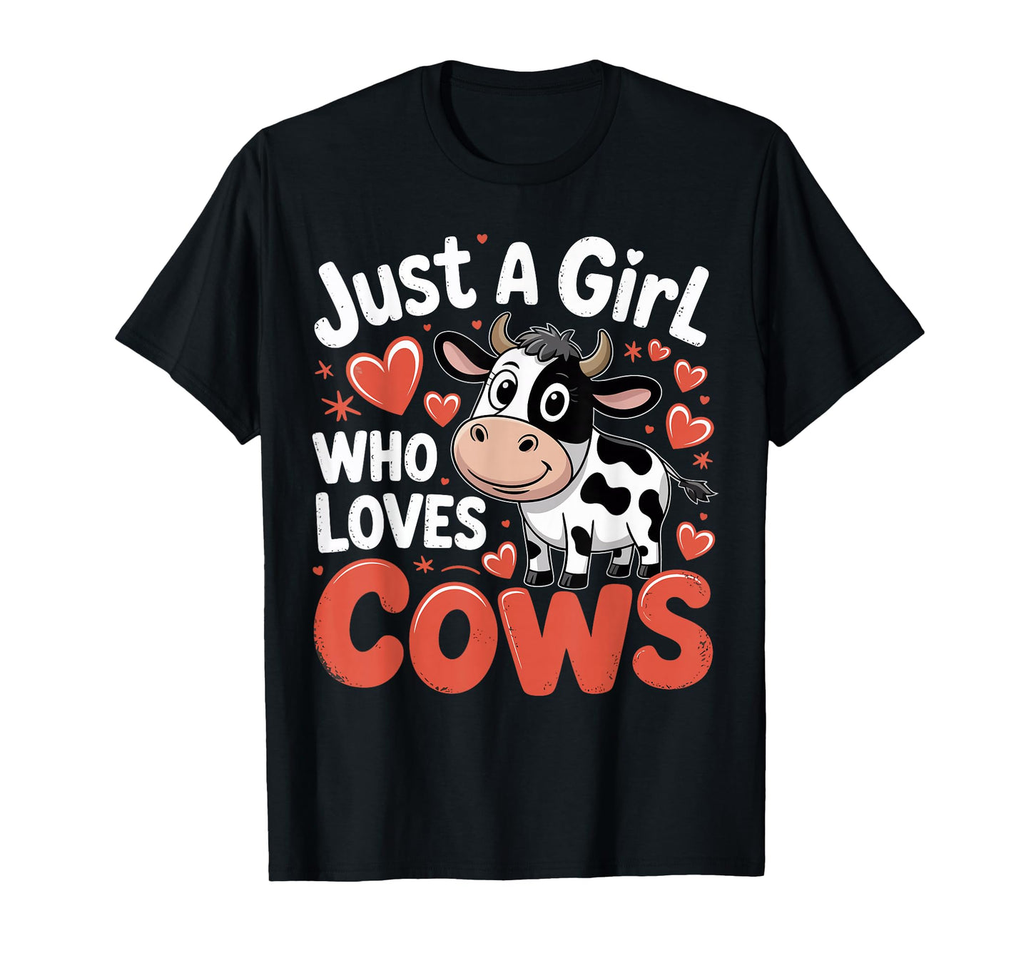 Just a Girl Who Loves Cows Farmer Milk Cow Gifts Girls Kids T-Shirt