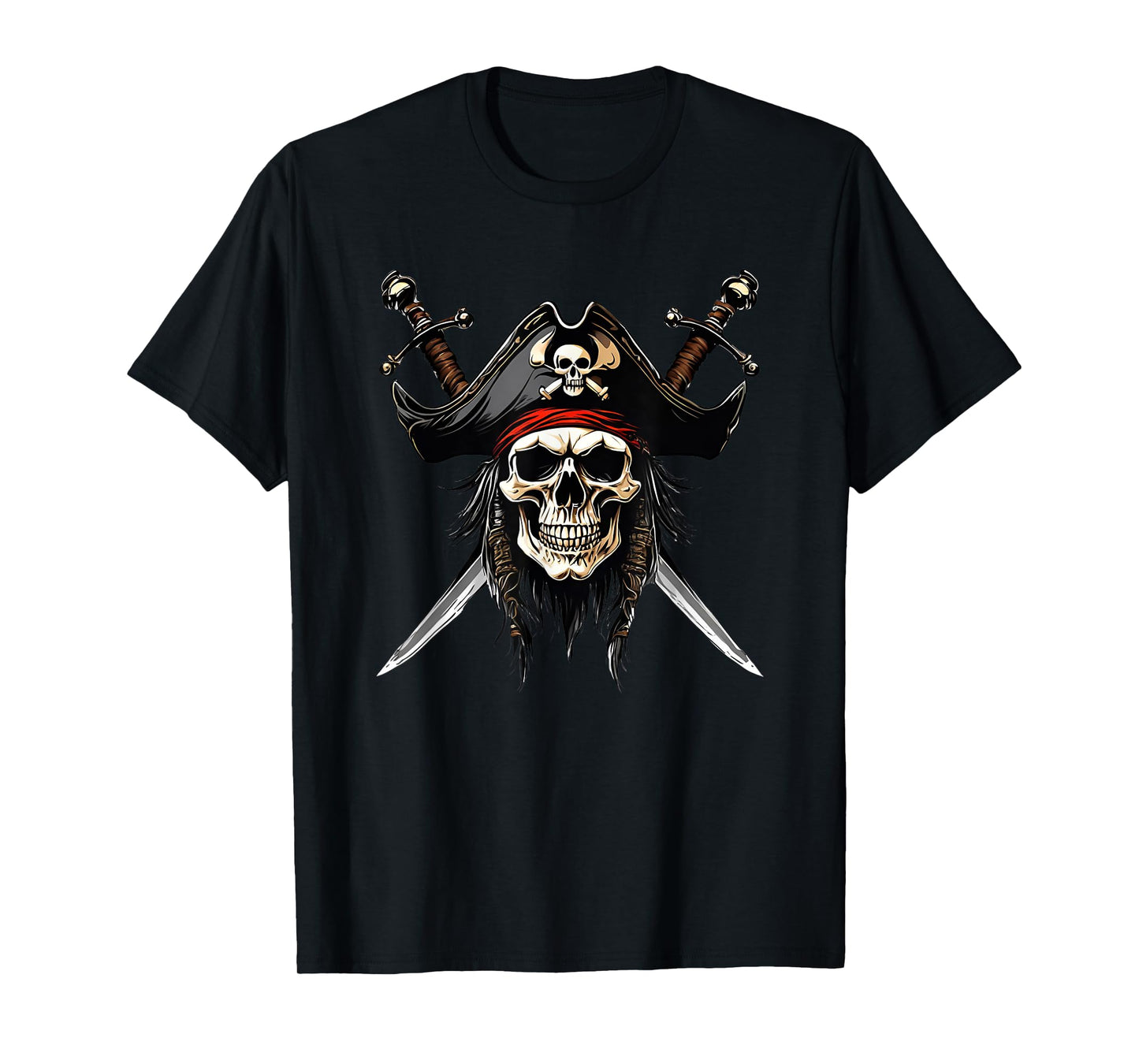 Pirate Skull Halloween Costume Men Women Boys Girls Teens T-Shirt