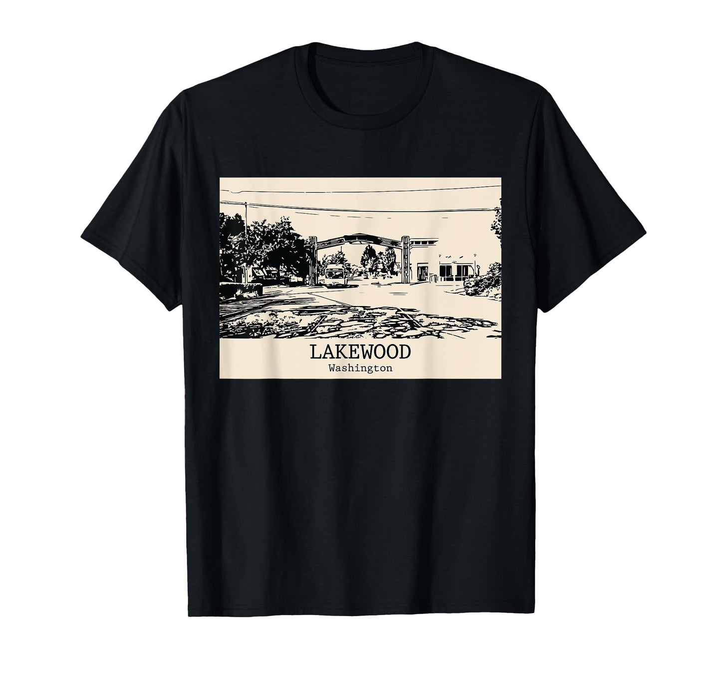 Lakewood Washington Vintage Retro Travel Souvenir T-Shirt