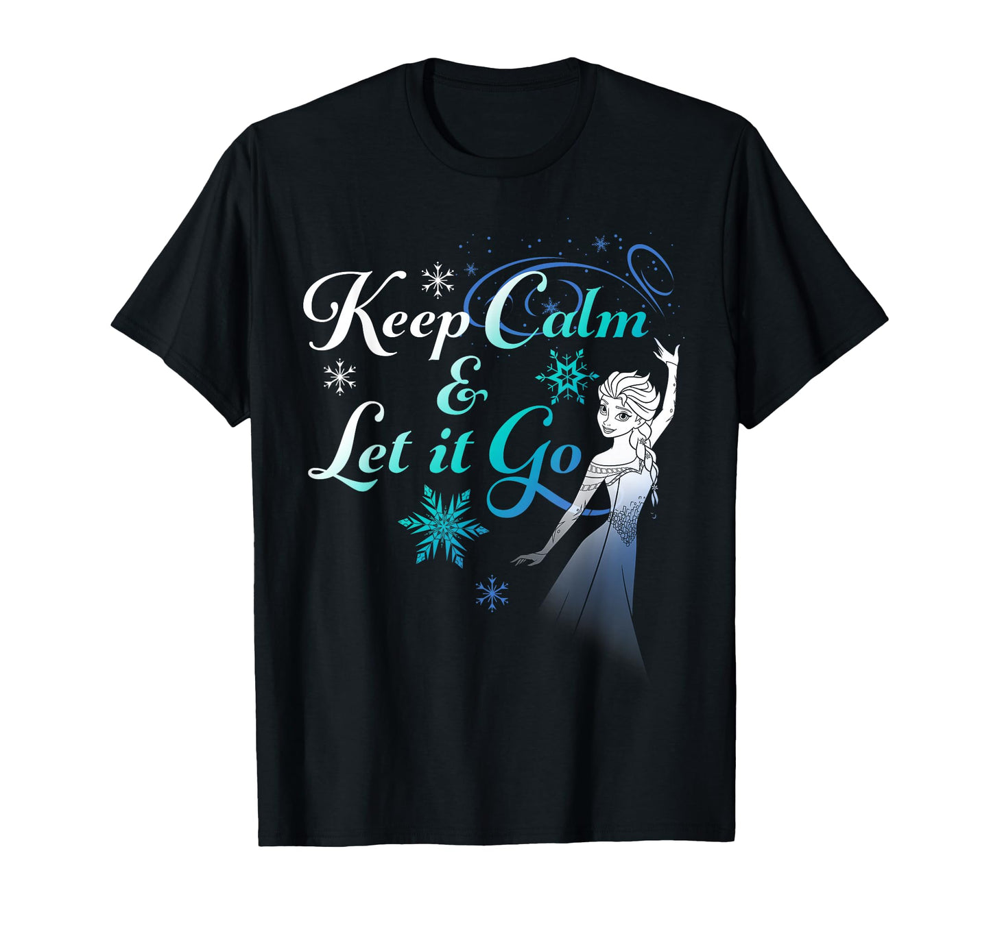 Disney Frozen Elsa Keep Calm & Let It Go Snowflake Portrait T-Shirt