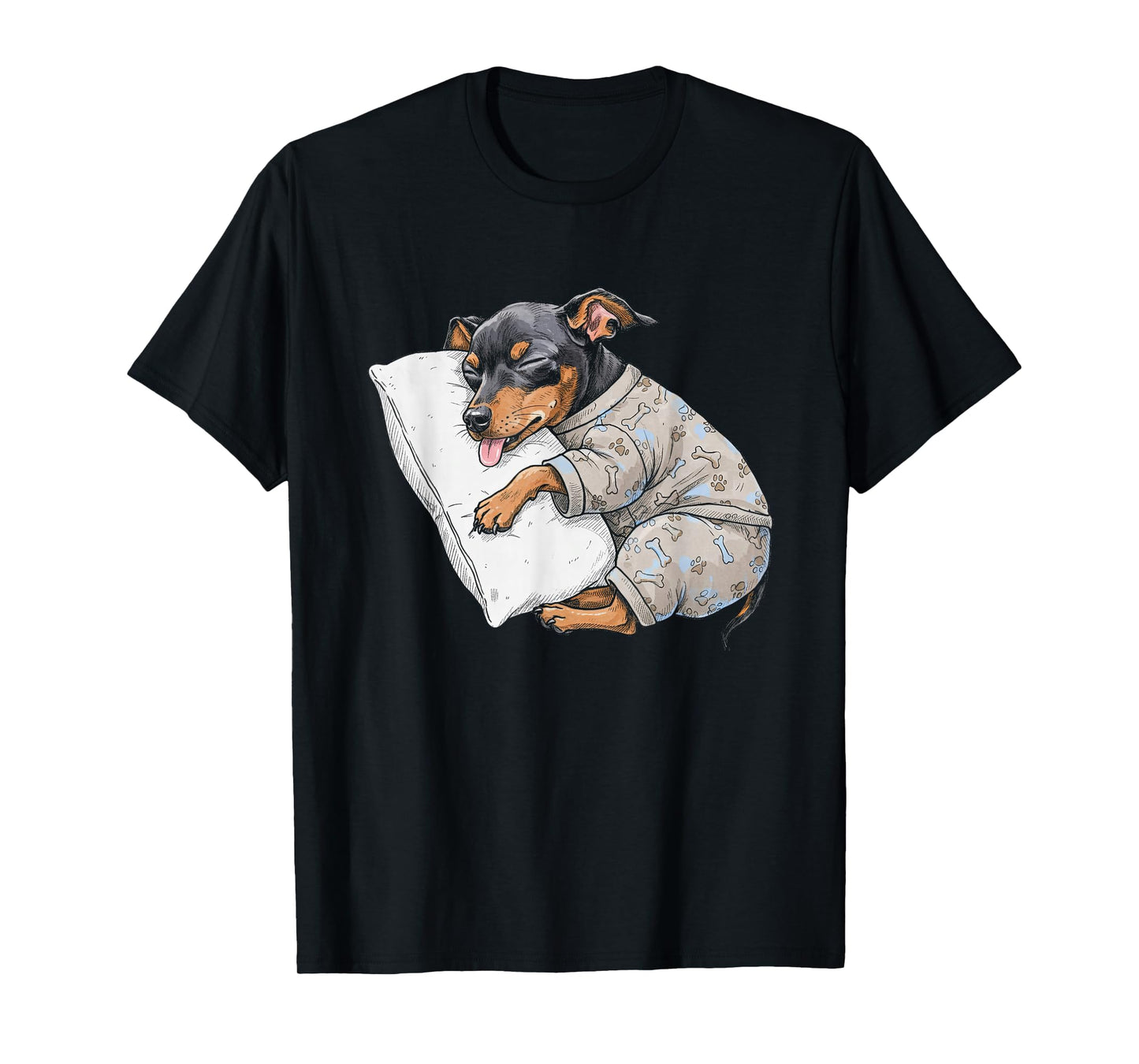 Funny Sleepy Miniature Pinscher Pajama Adults Kids Min Pin T-Shirt