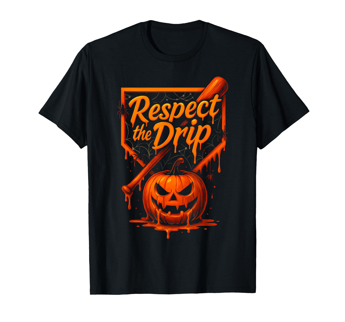 Respect The Drip Baseball Halloween Ice Cream Drip T-Shirt