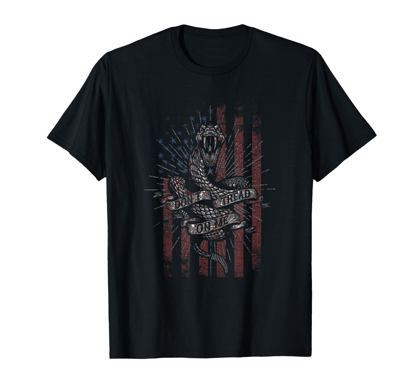 Trendy Don't Tread On Me Rattlesnake American Flag T-Shirt