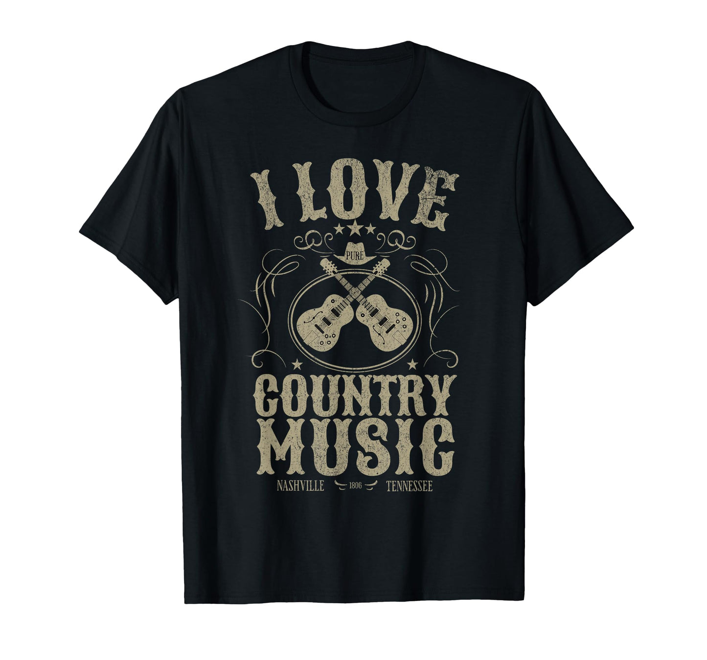 I Love Country Music Concert Nashville Tennessee Vintage T-Shirt