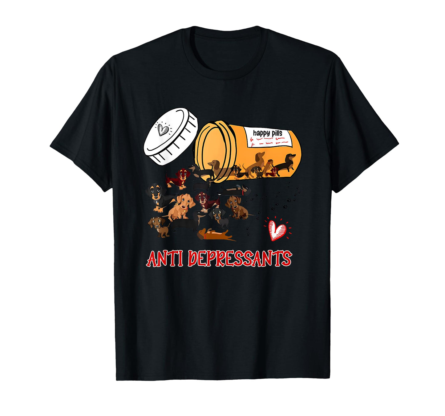 Dachshund Happy Pills Antidepressants T-Shirt