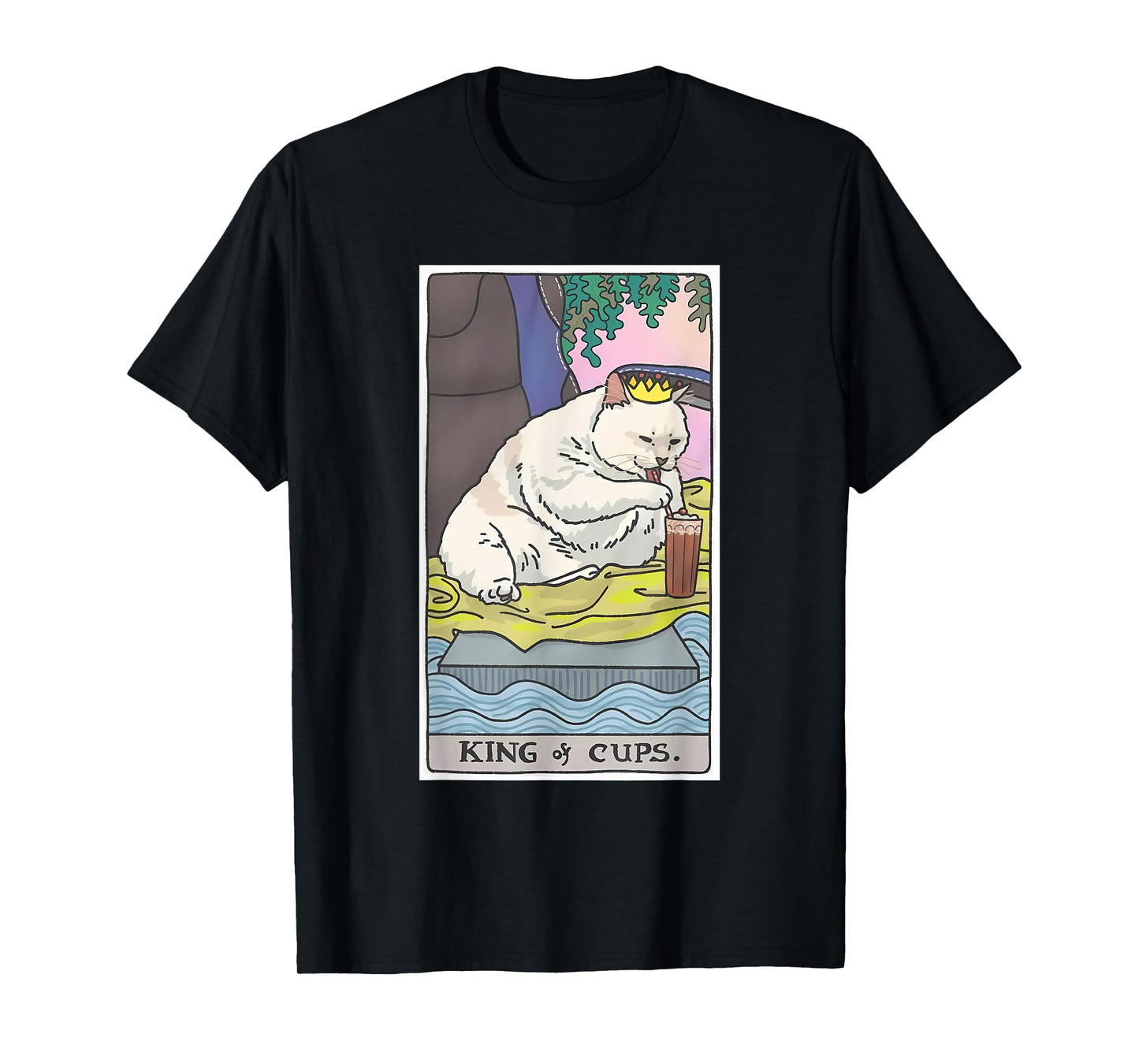 King of Cups Orange Cream Chonky Cat Sitting, Funny Cat Meme T-Shirt for Men Women