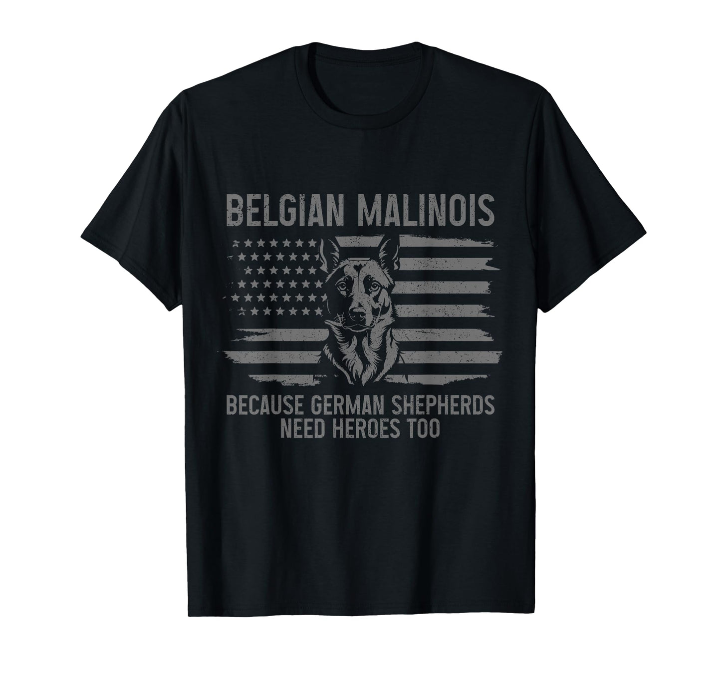 Belgian Malinois Dad Funny Dog Lover American Flag Patriotic T-Shirt