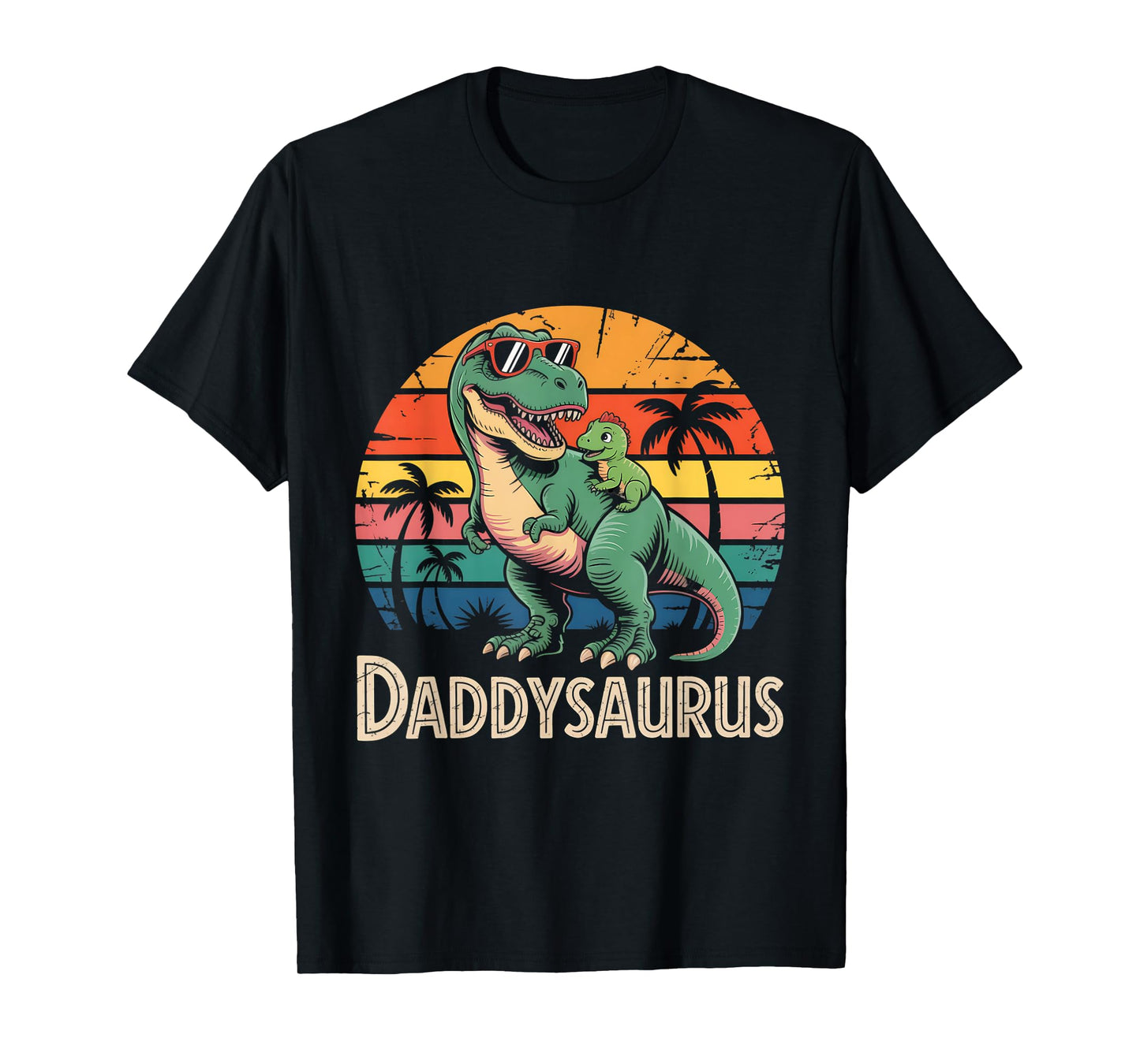 Daddysaurus Retro Dinosaur Dad Dinosaur Daddy Saurus T-Shirt