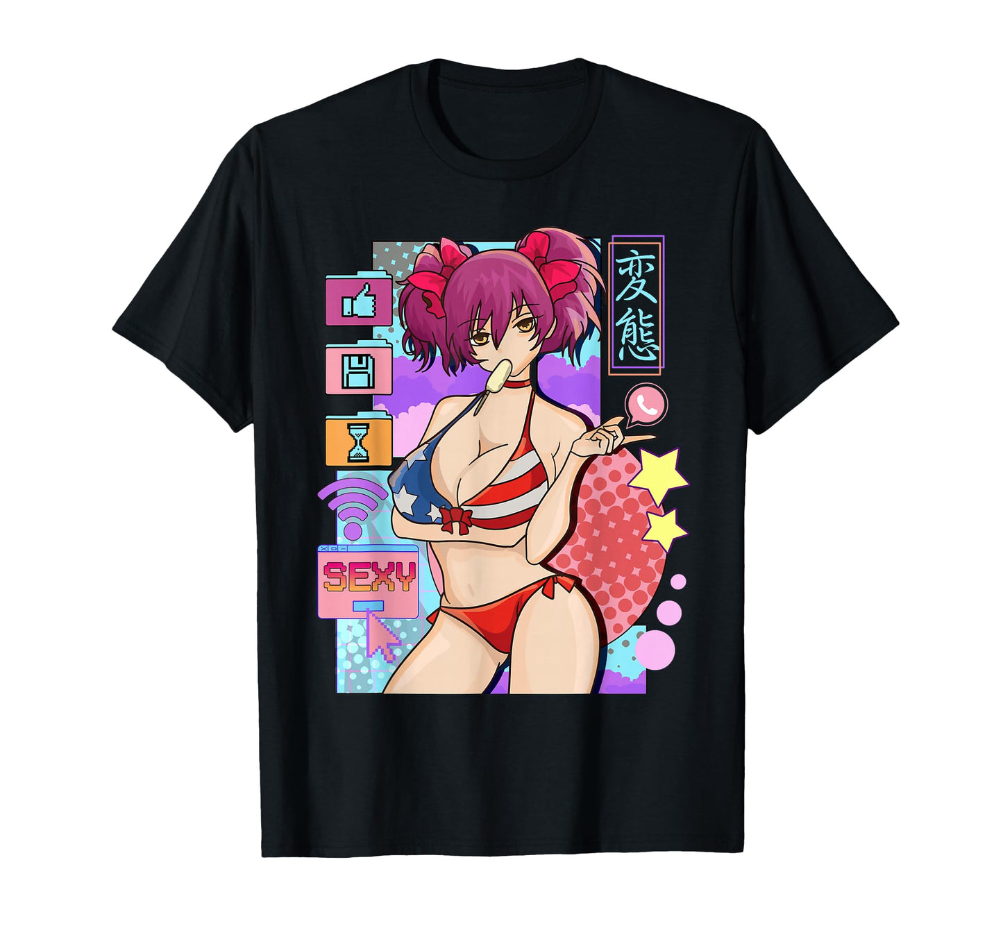 Sexy Anime Girl Waifu Japanese Cosplay T-Shirt