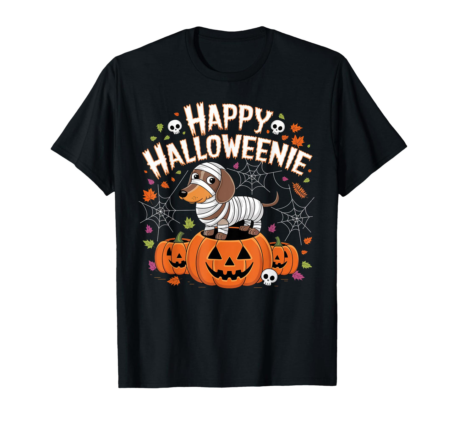 Happy Halloween Mummy Dachshund Pet Owner Holiday Wiener Dog Men Women Kids T-Shirt