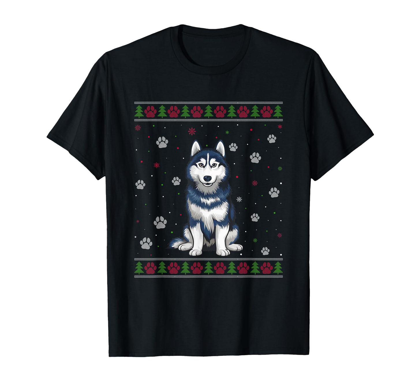 Siberian Husky Christmas Sweater Xmas Pet Animal Dog Lover T-Shirt for Men Women Kids