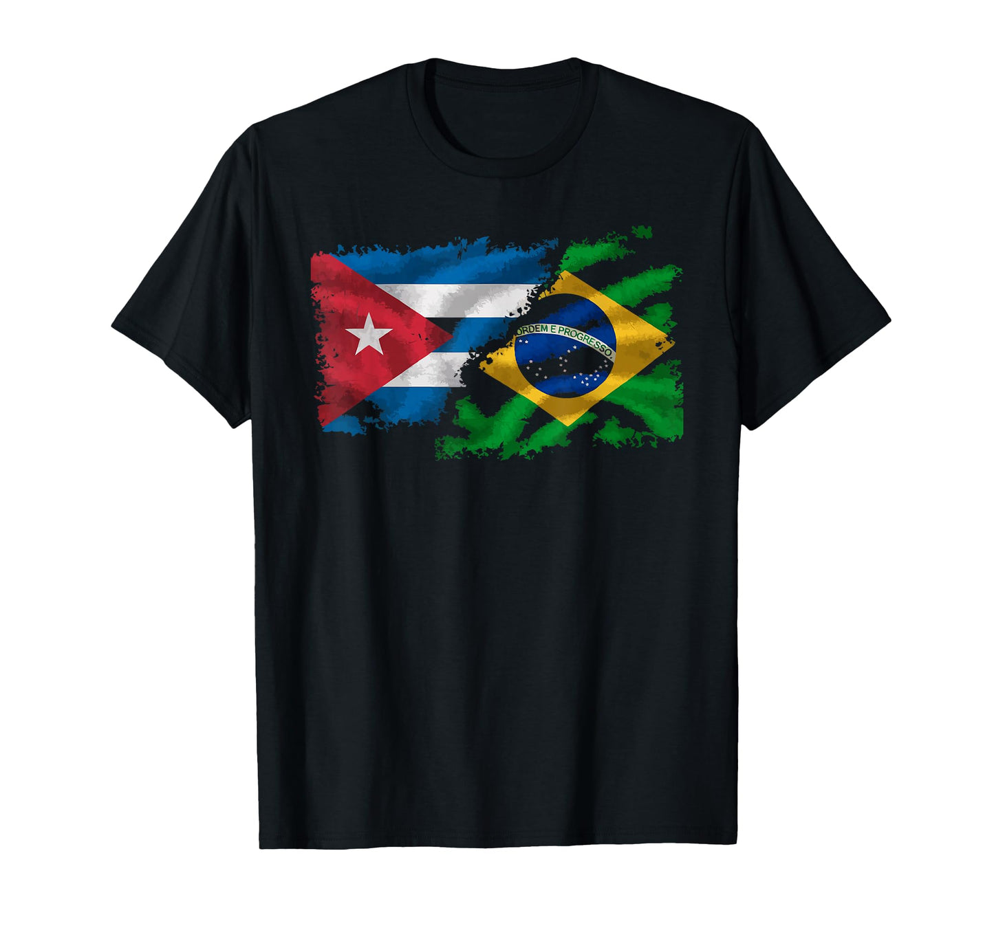 Half Cuban Half Brazilian Cuba Flag Country Brazil T-Shirt