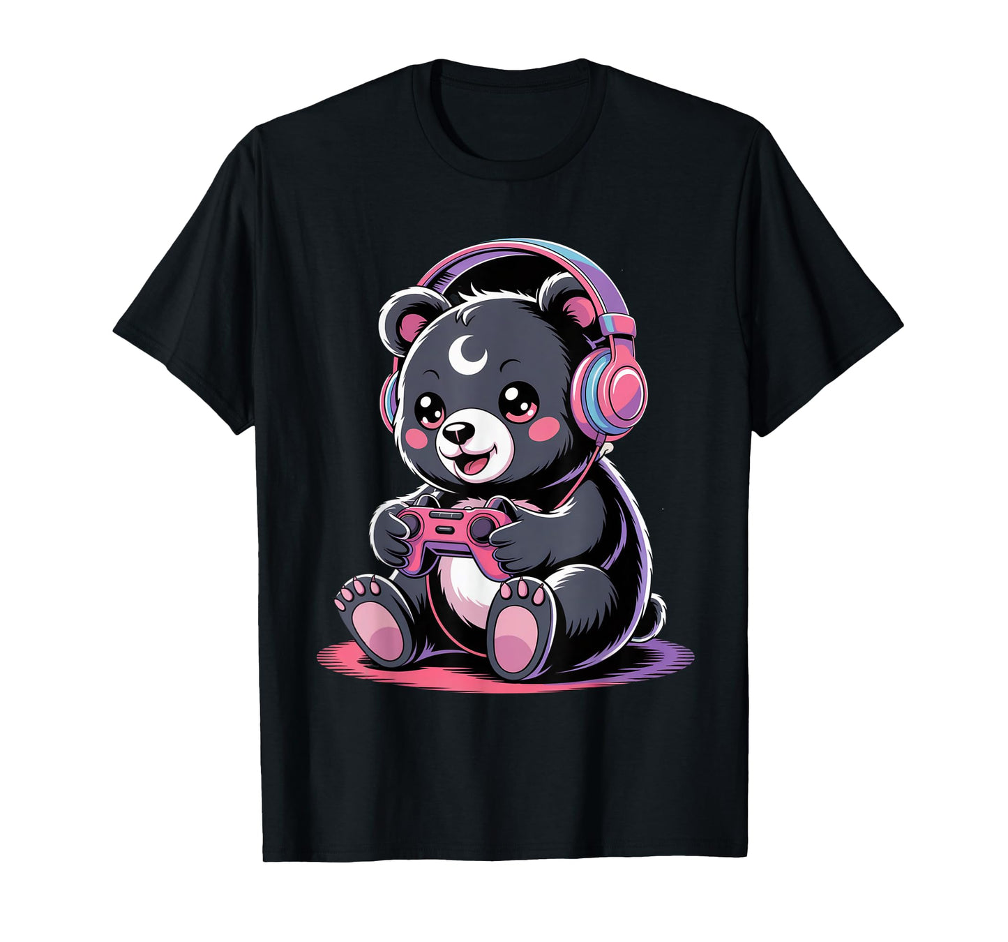 Gamer Bear Video Game Kawaii Goth Girl Clothes Pink Goth T-Shirt