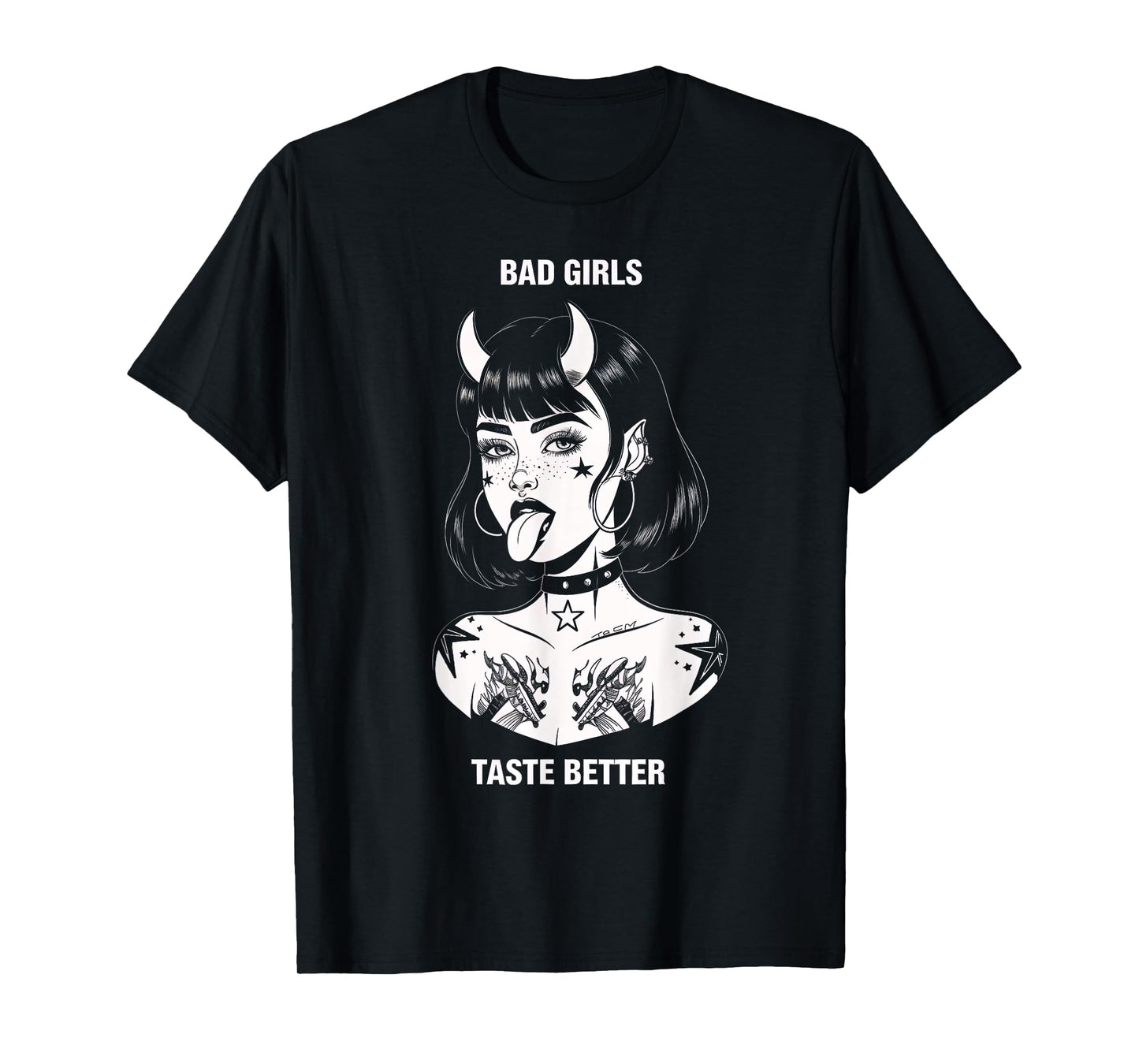 Bad Girls Taste Better Tattoo Devil Halloween Men Women T-Shirt