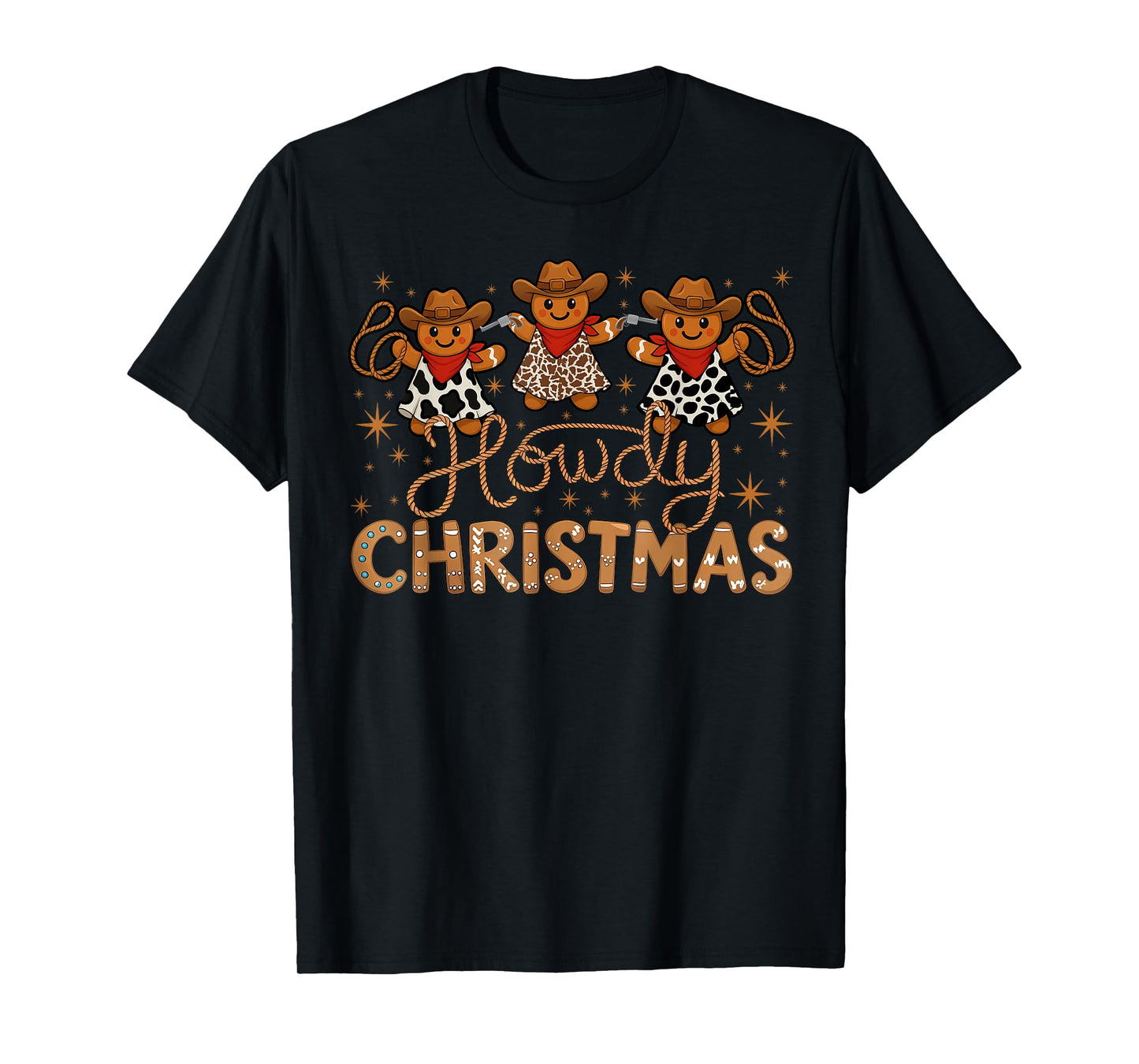 Howdy Christmas Cowboy Gingerbread Xmas Men Boy T-Shirt