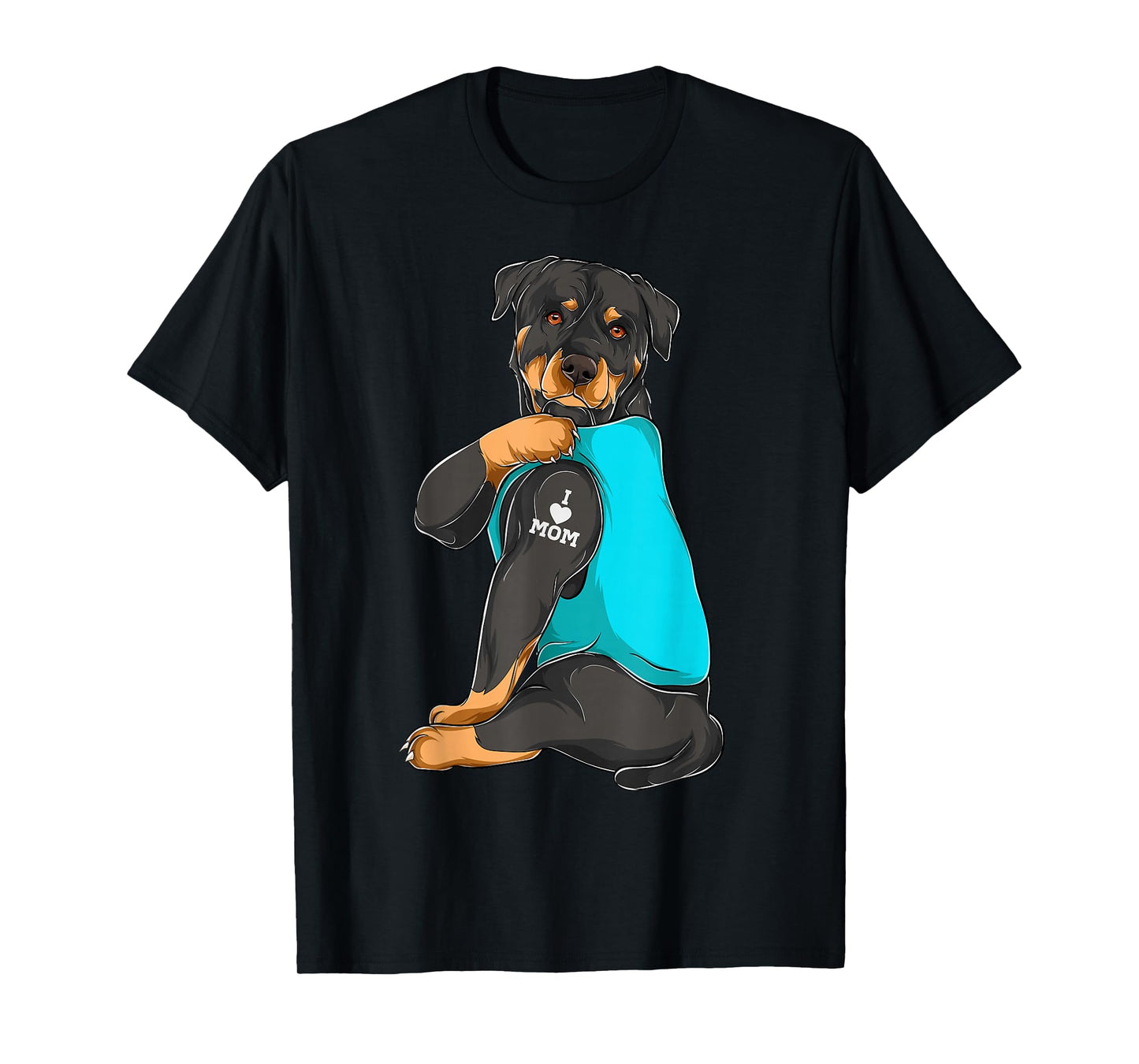 Rottweiler I Love Mom Tattoo Apparel, Dog Mom Gifts Womens T-Shirt