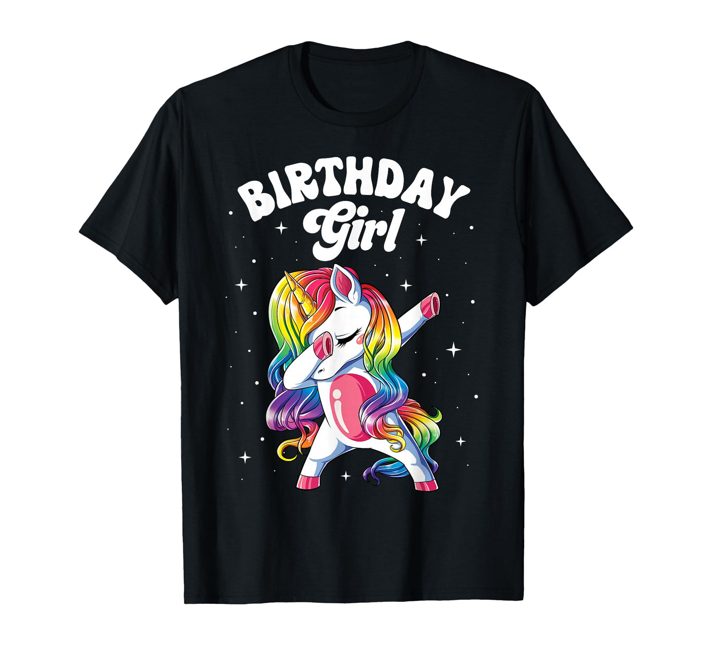 Unicorn Dabbing Birthday Girl Kids Rainbow Dab Dance Squad T-Shirt